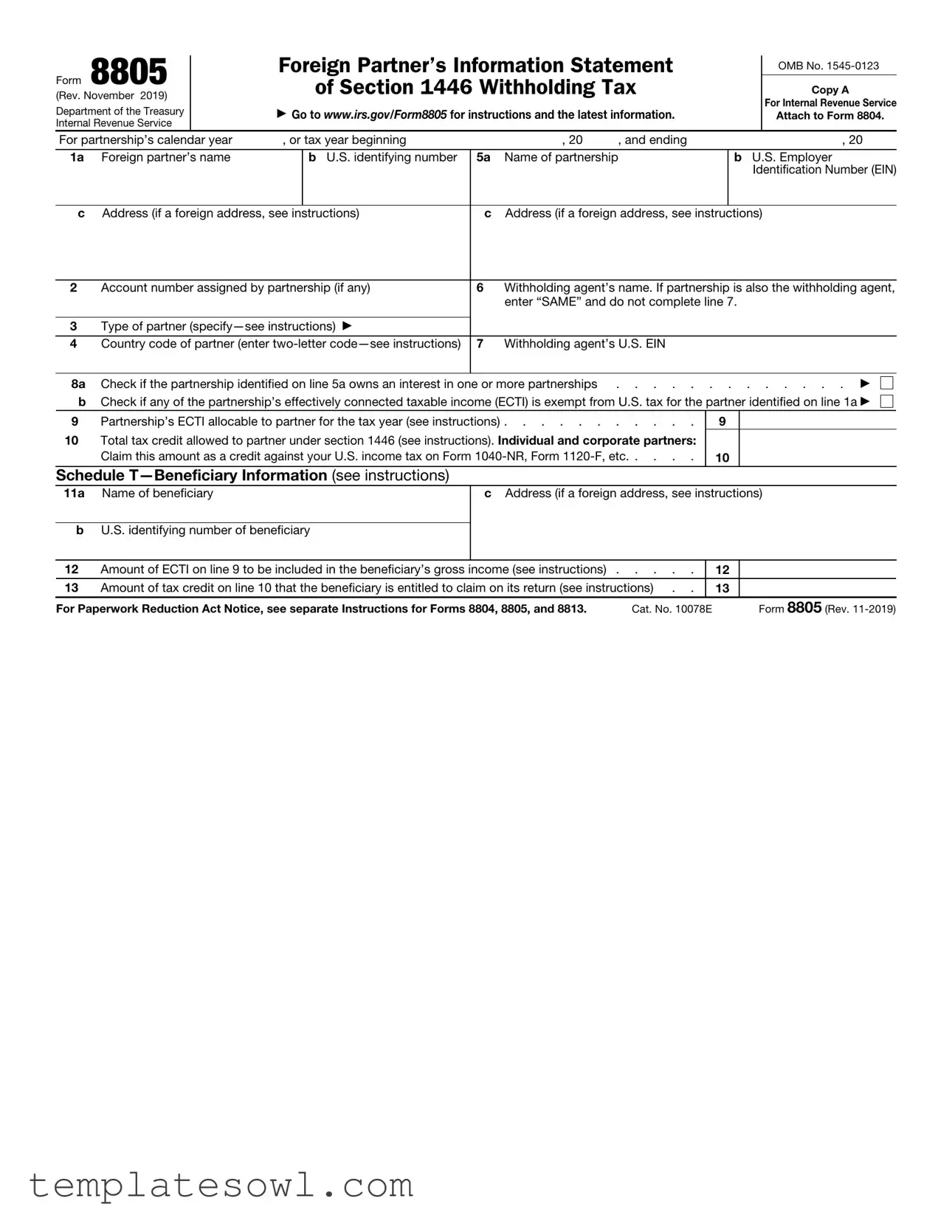 Fill Out Your 8805 Form