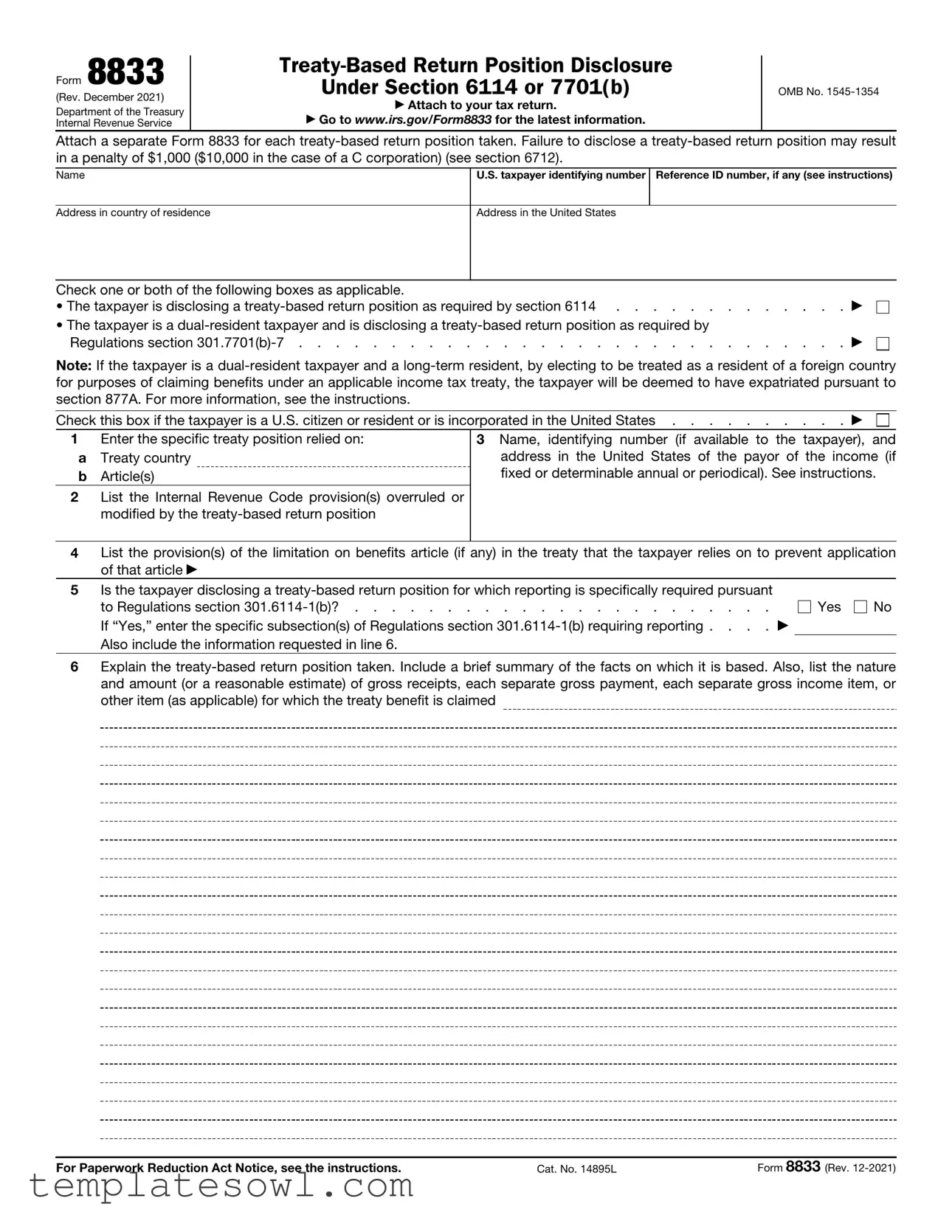 Fill Out Your 8833 Form