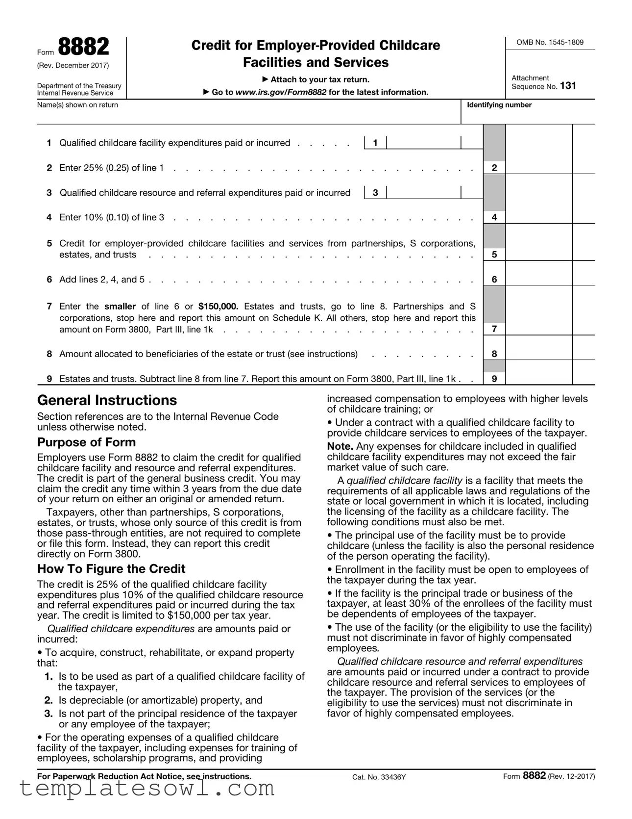 Fill Out Your 8882 Form