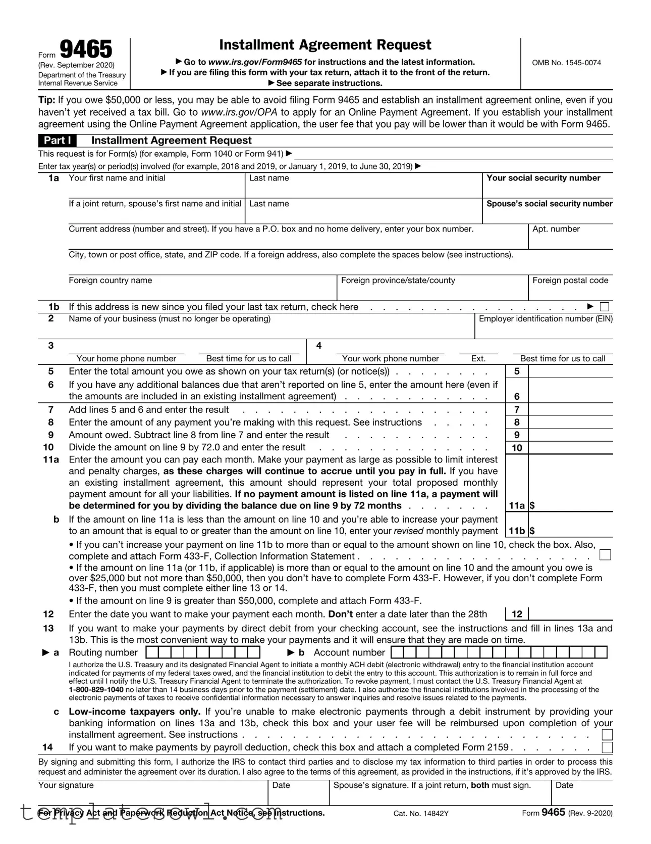 Fill Out Your 9465 Fs Form
