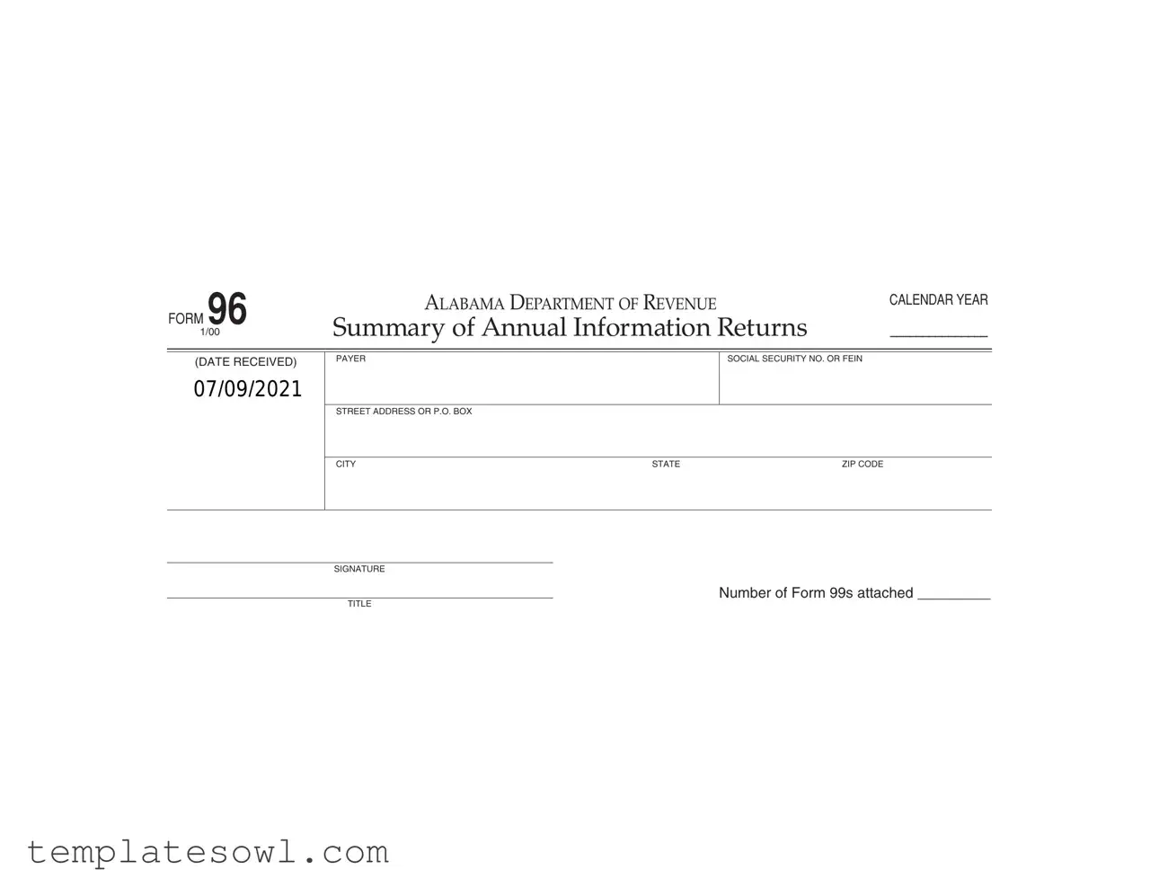 Fill Out Your 96 Alabama Form