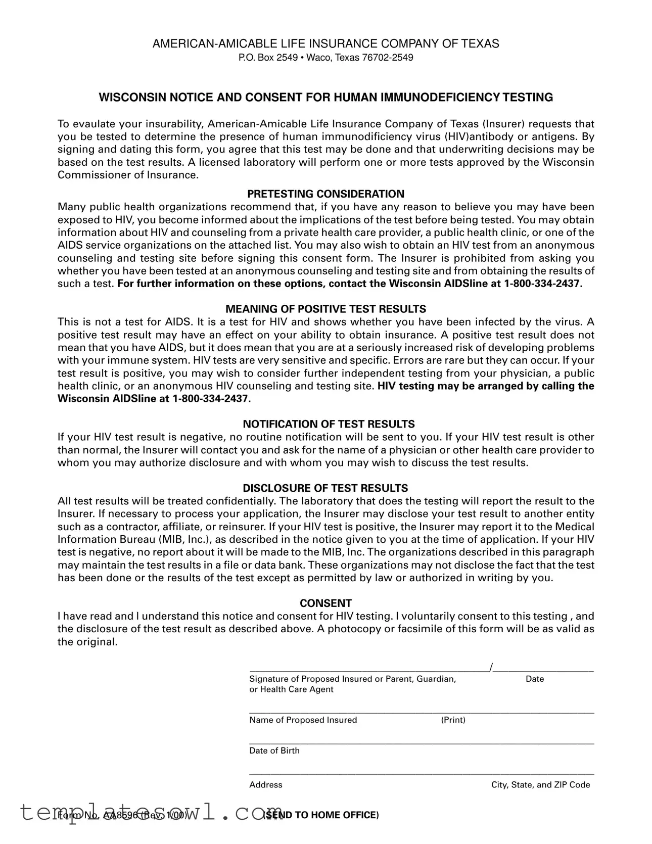 Fill Out Your Aa8596 Form