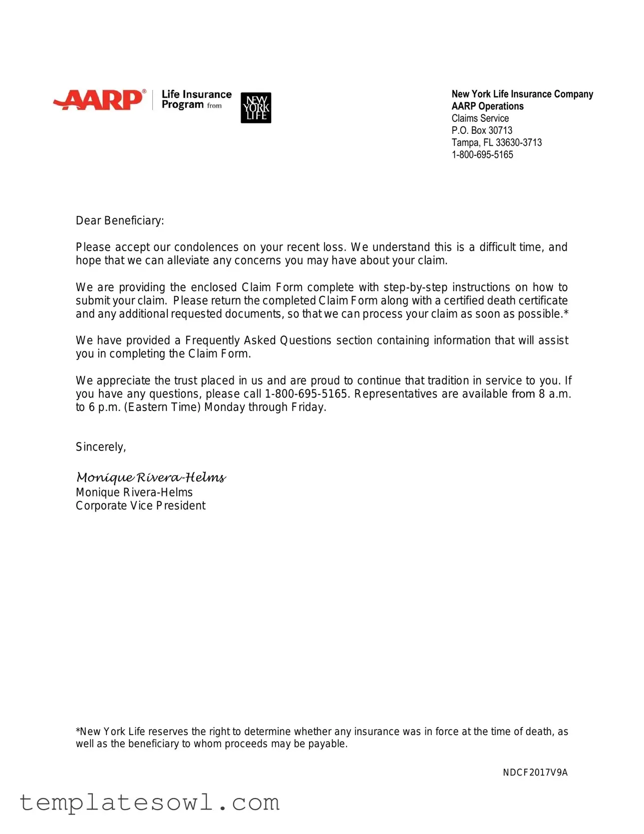 Fill Out Your Aarp Claim Life Form