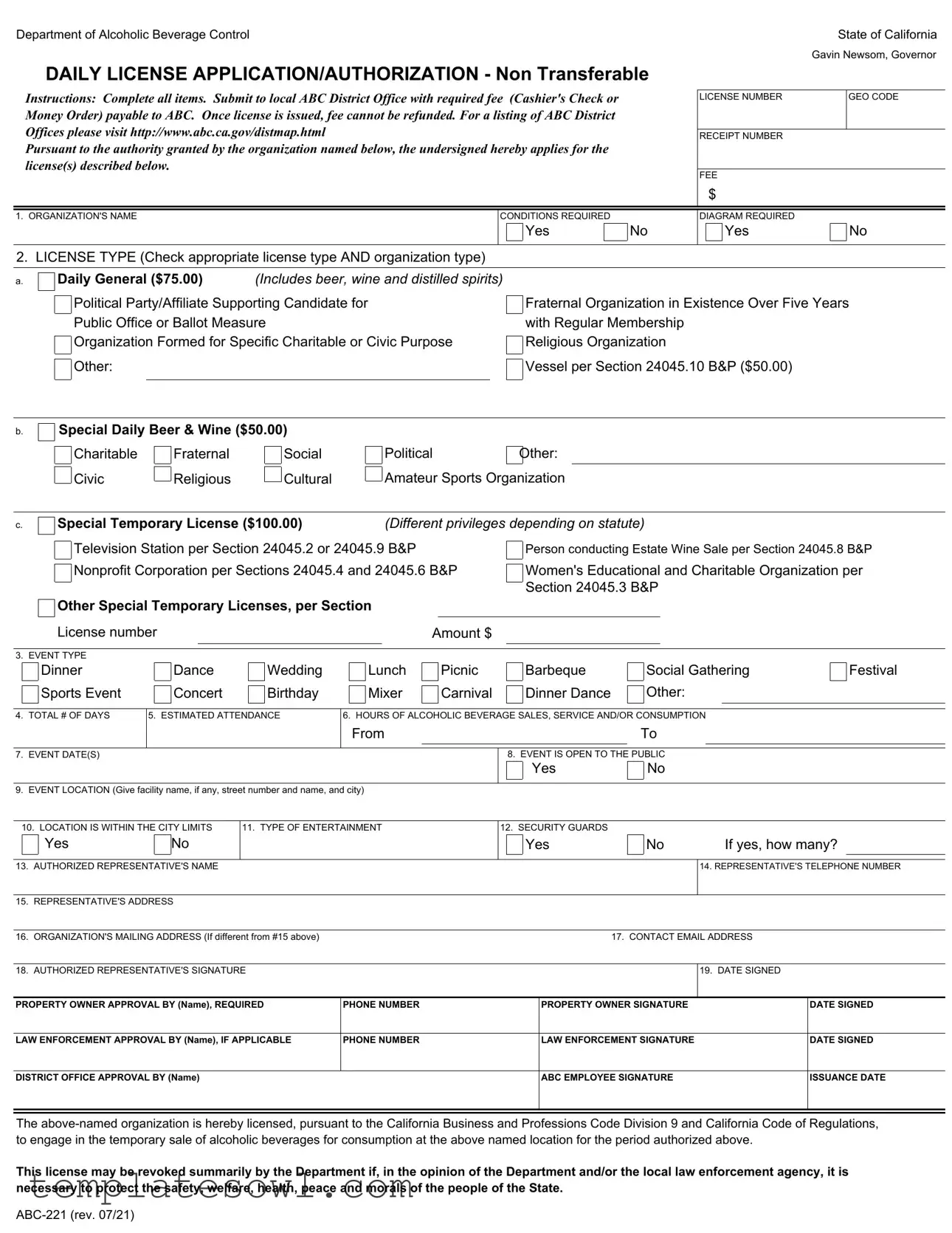 Fill Out Your Abc 221 Form