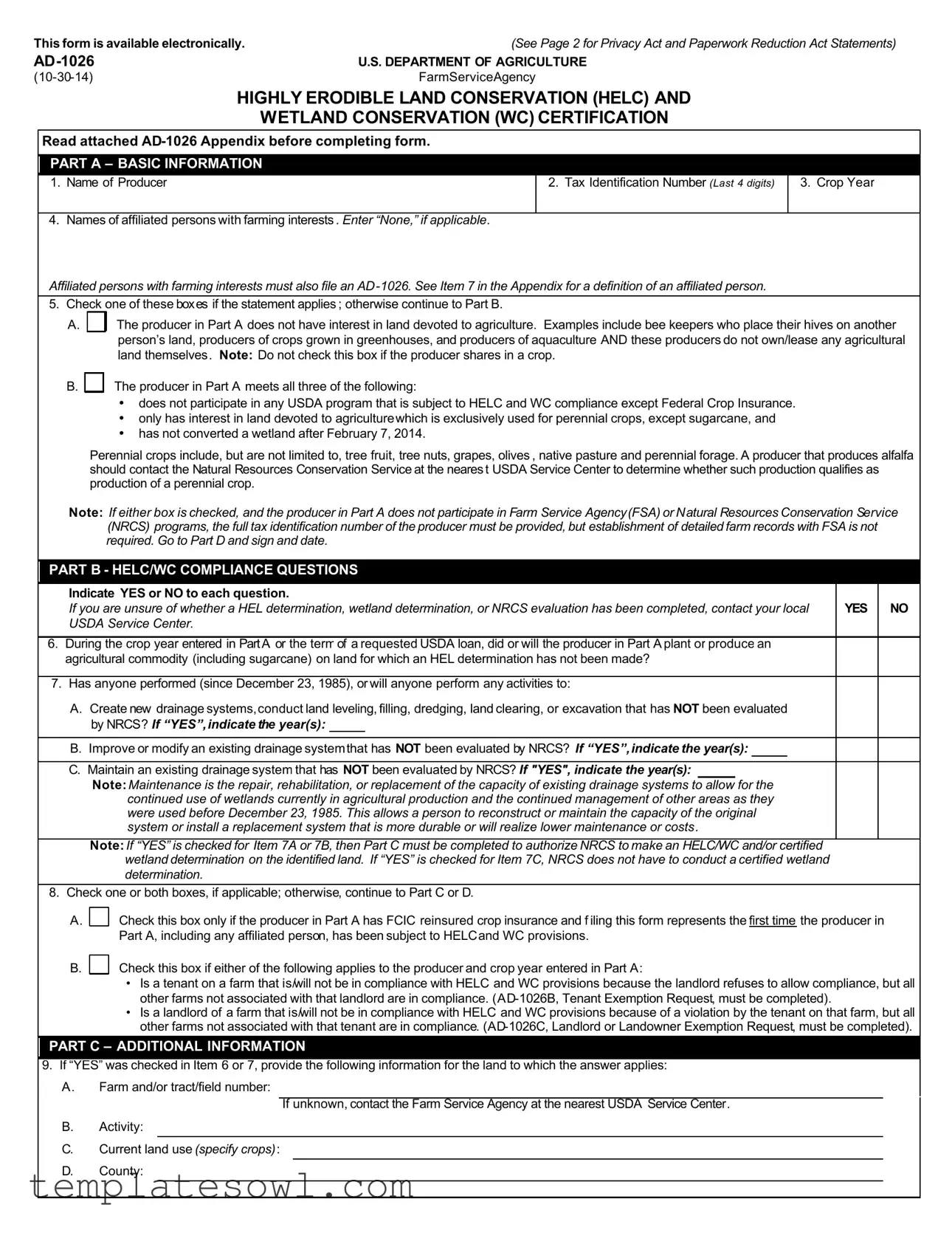 Fill Out Your Ad 1026 Form