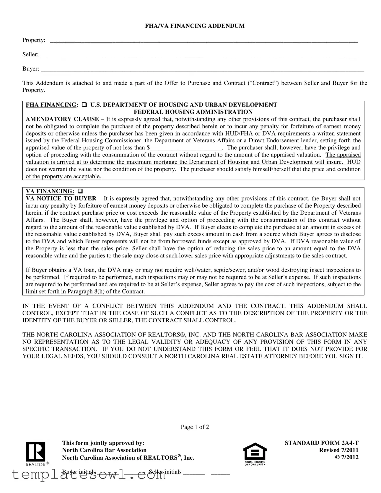 Fill Out Your Addendum To Contract Form