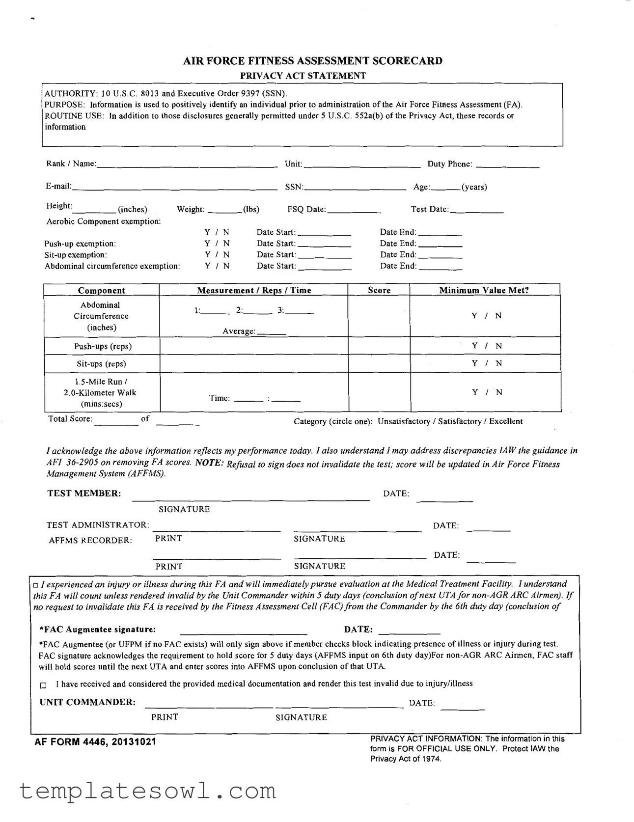 Fill Out Your Af 4446 Form