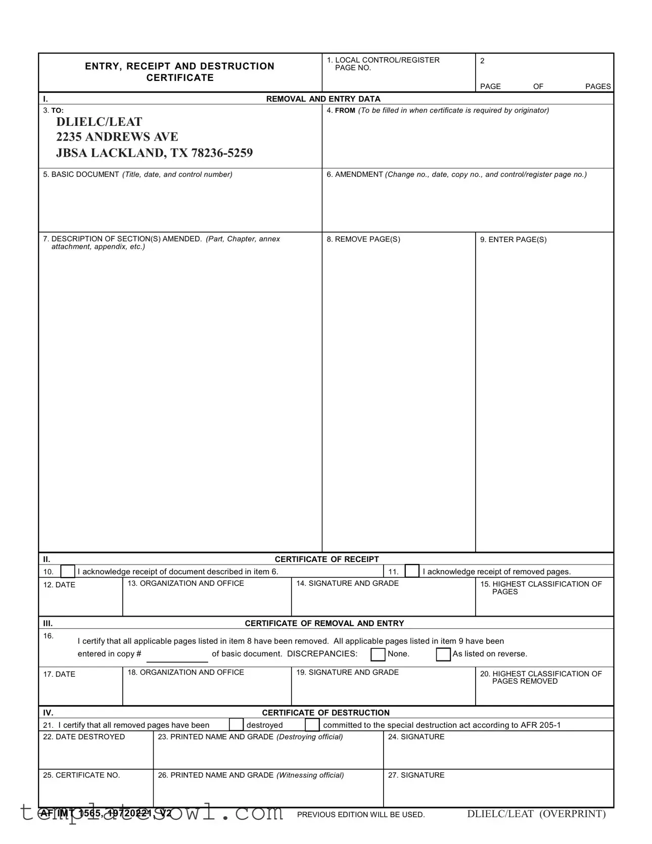 Fill Out Your Af Imt 1565 Form