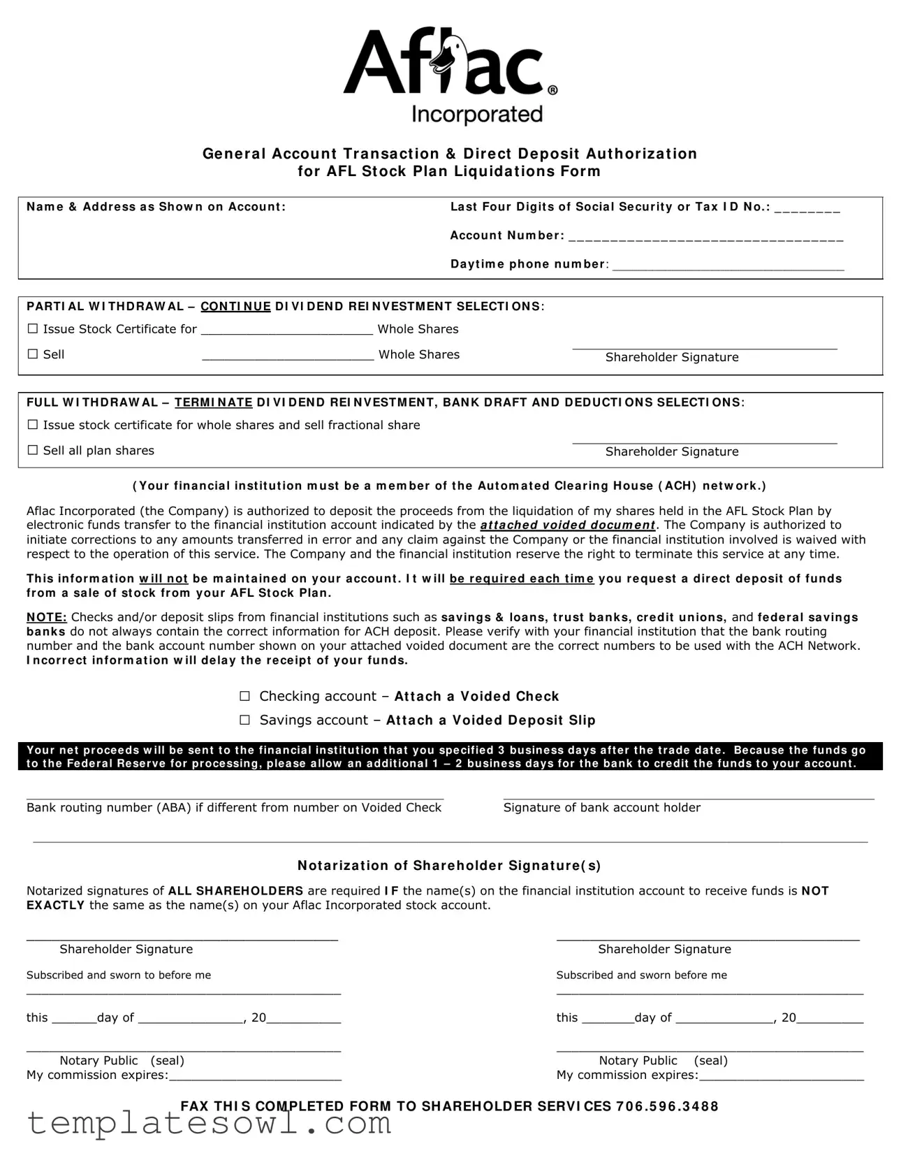 Fill Out Your Aflac Direct Deposit Form