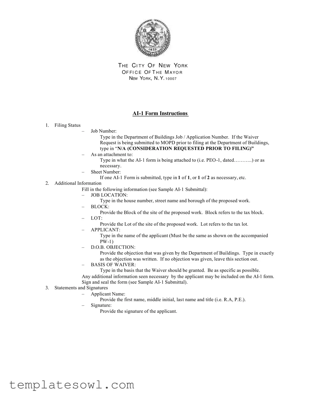 Fill Out Your Ai 1 Form
