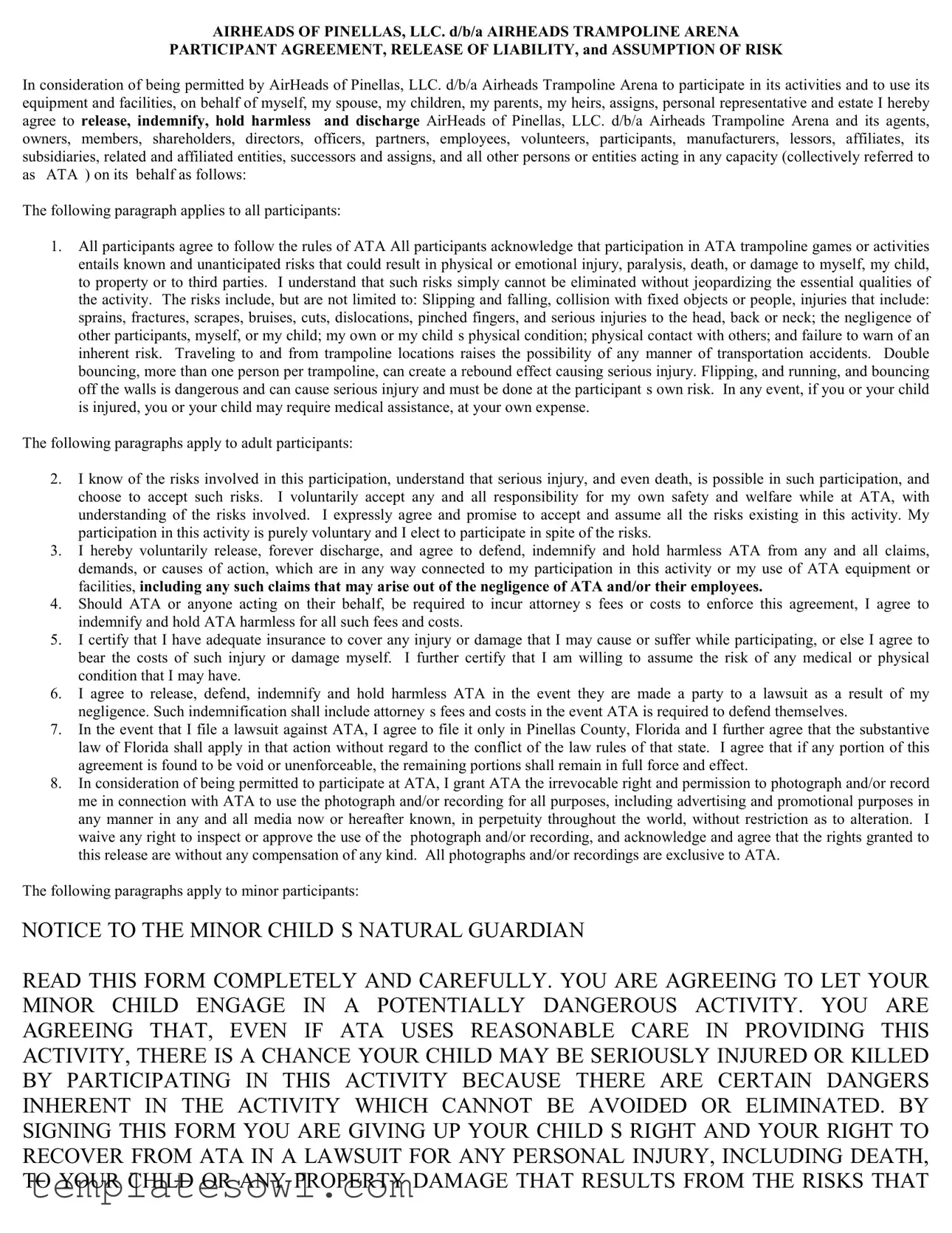 Fill Out Your Airheads Agreement Form