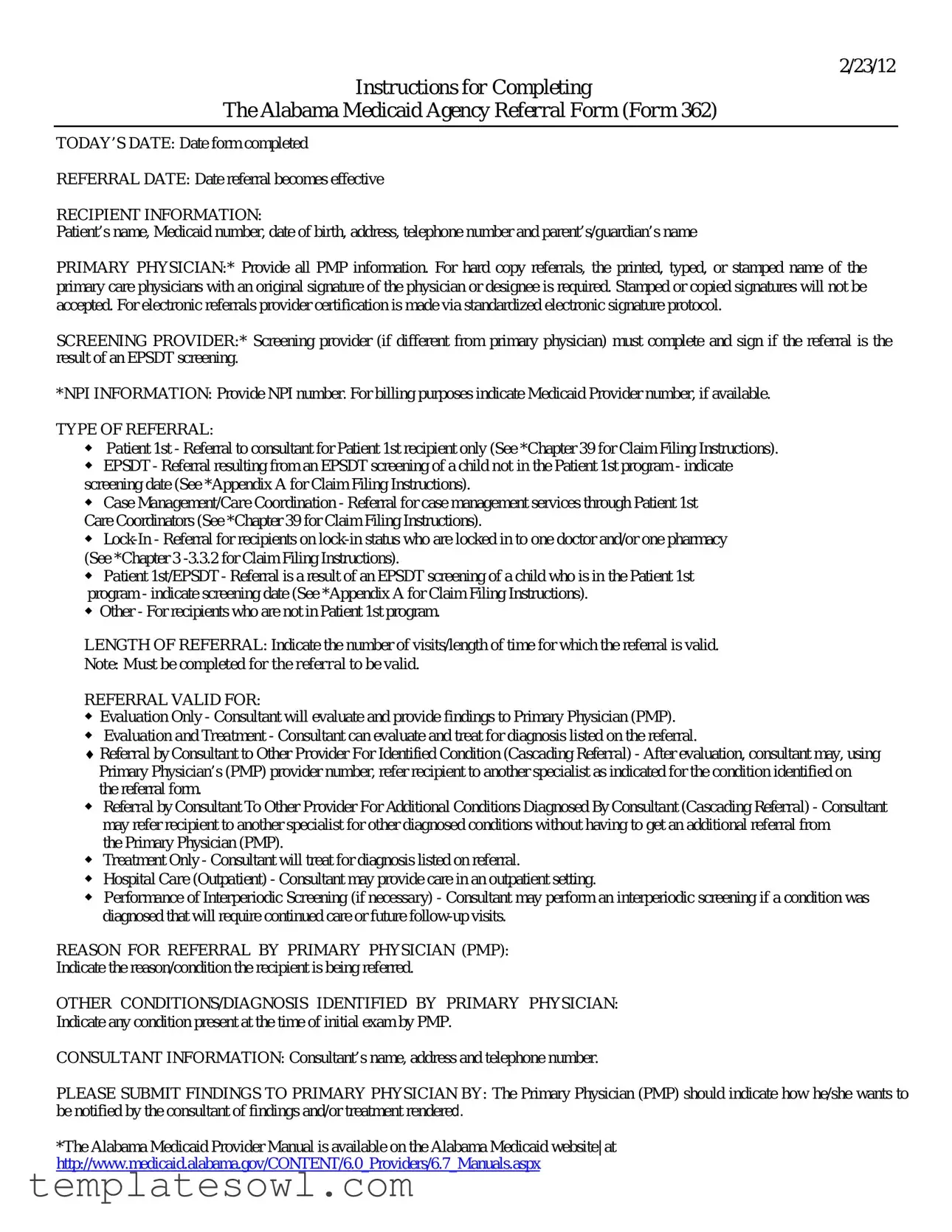Fill Out Your Alabama Medicaid Referral Form