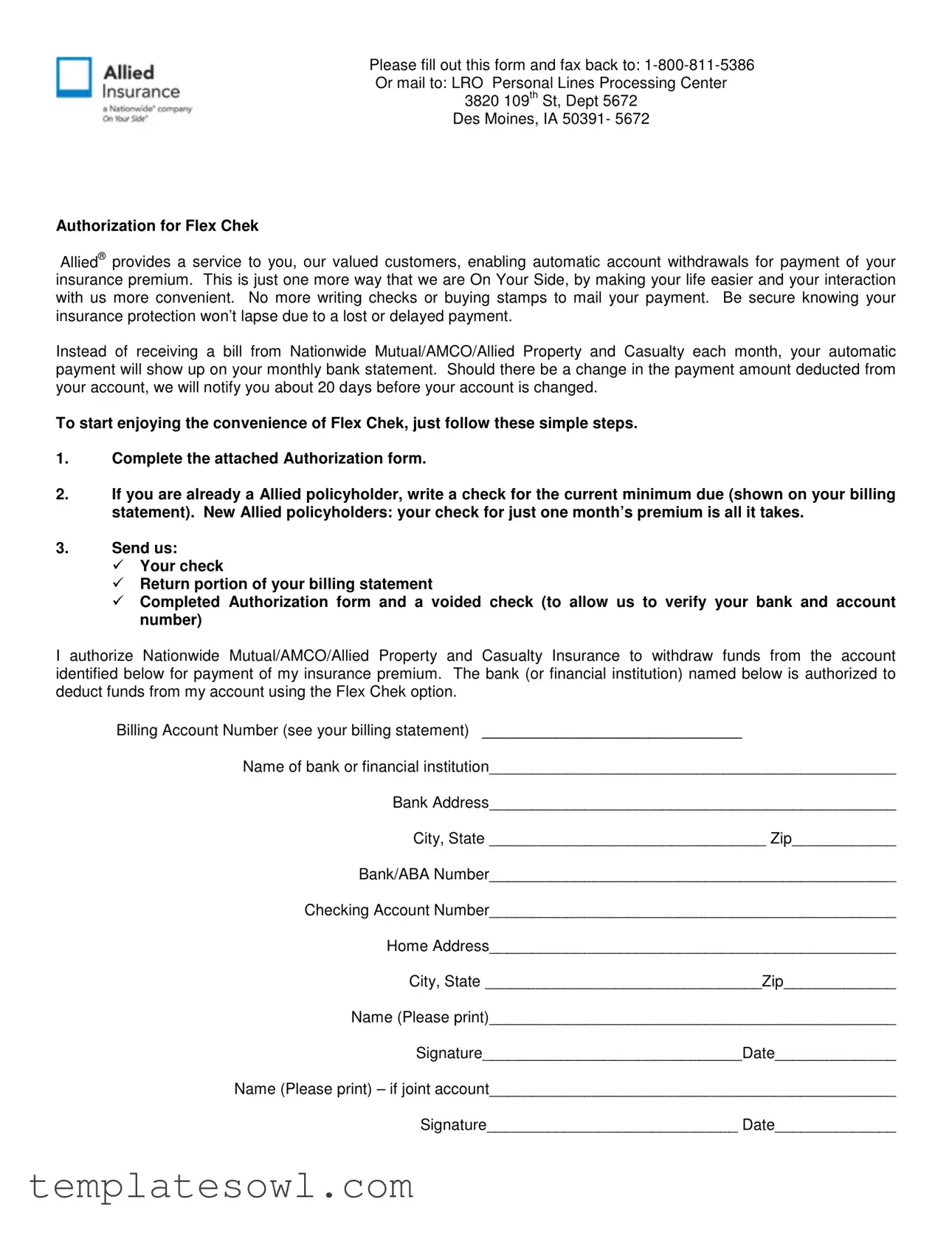 Fill Out Your Allied Authorization Form