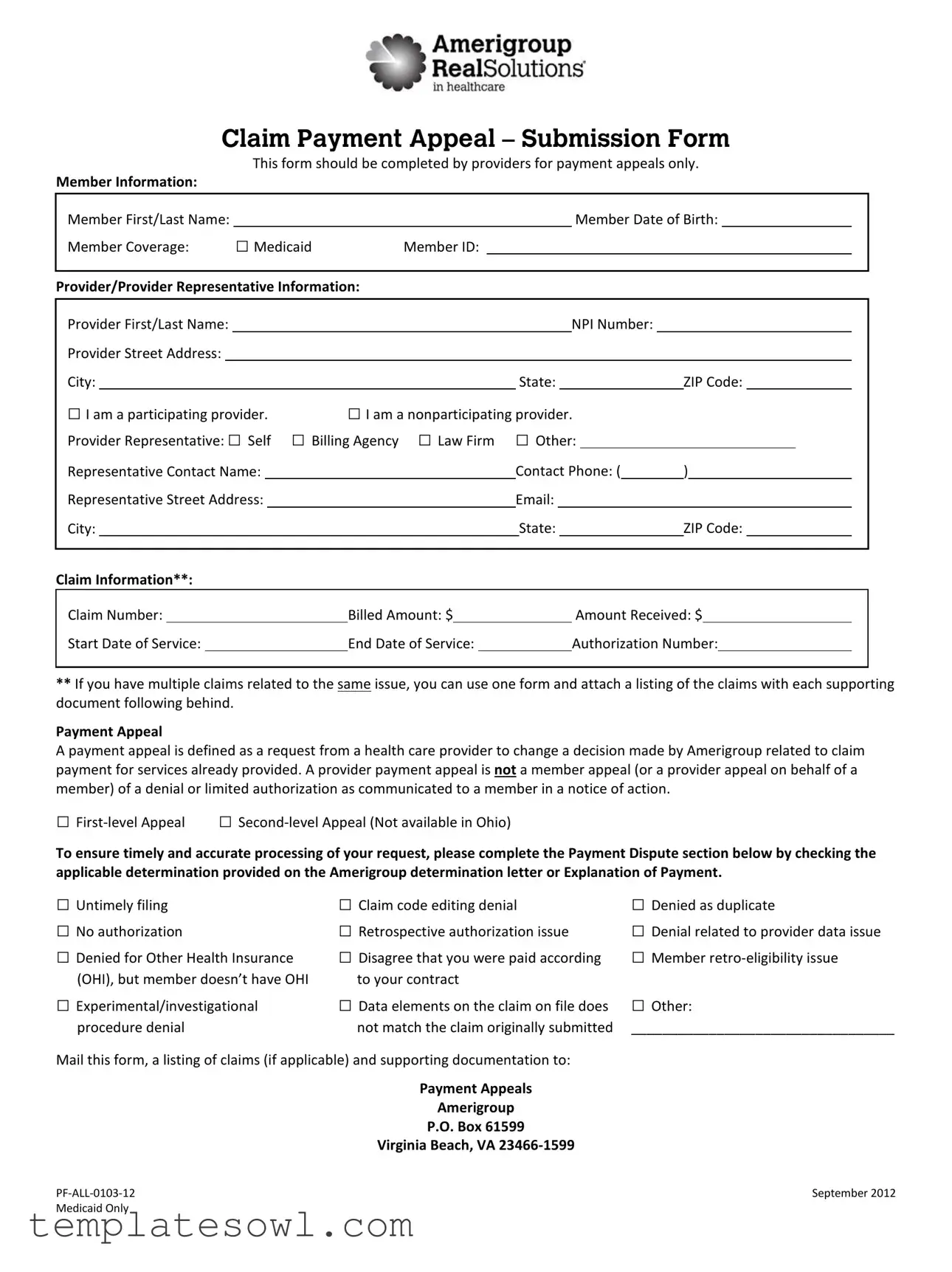 Fill Out Your Amerigroup Medicaid Form