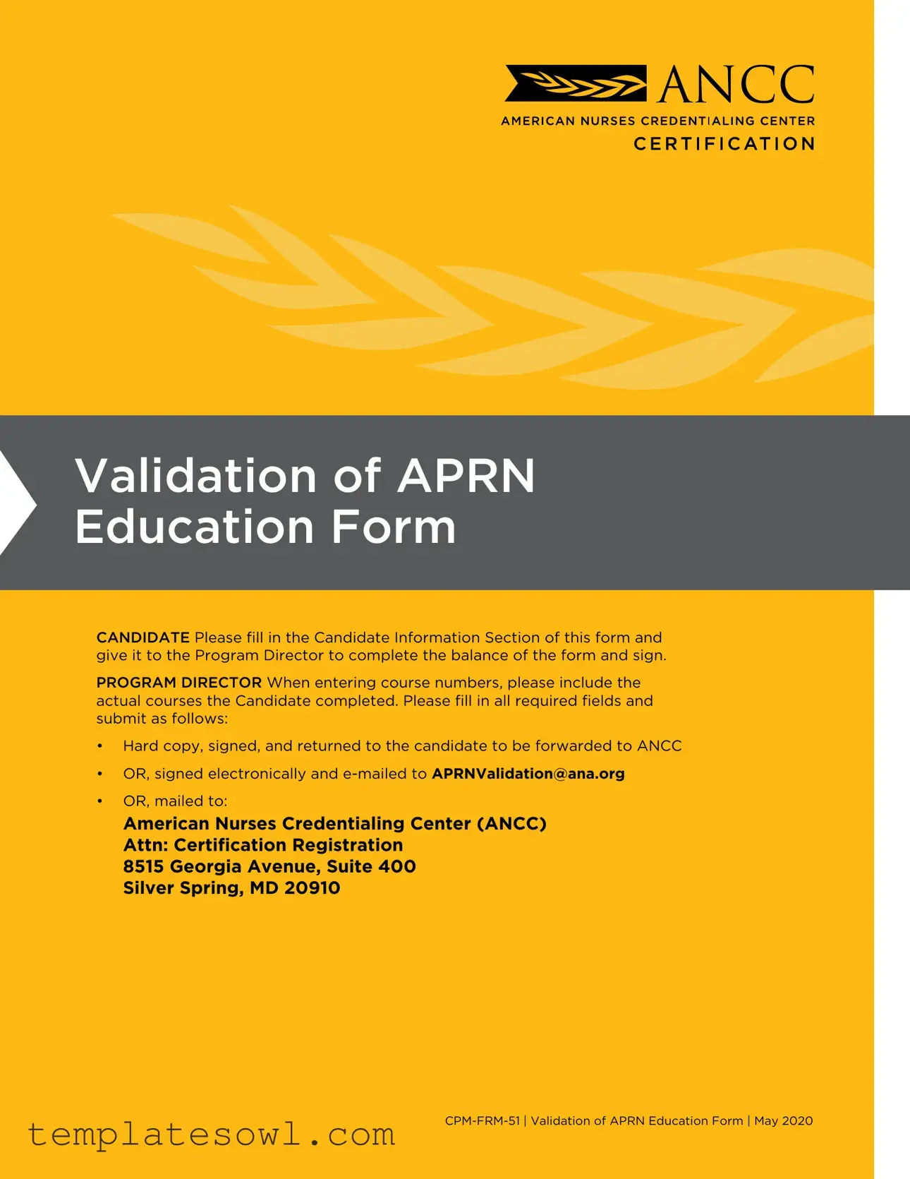 Fill Out Your Ancc Certification Verification Form
