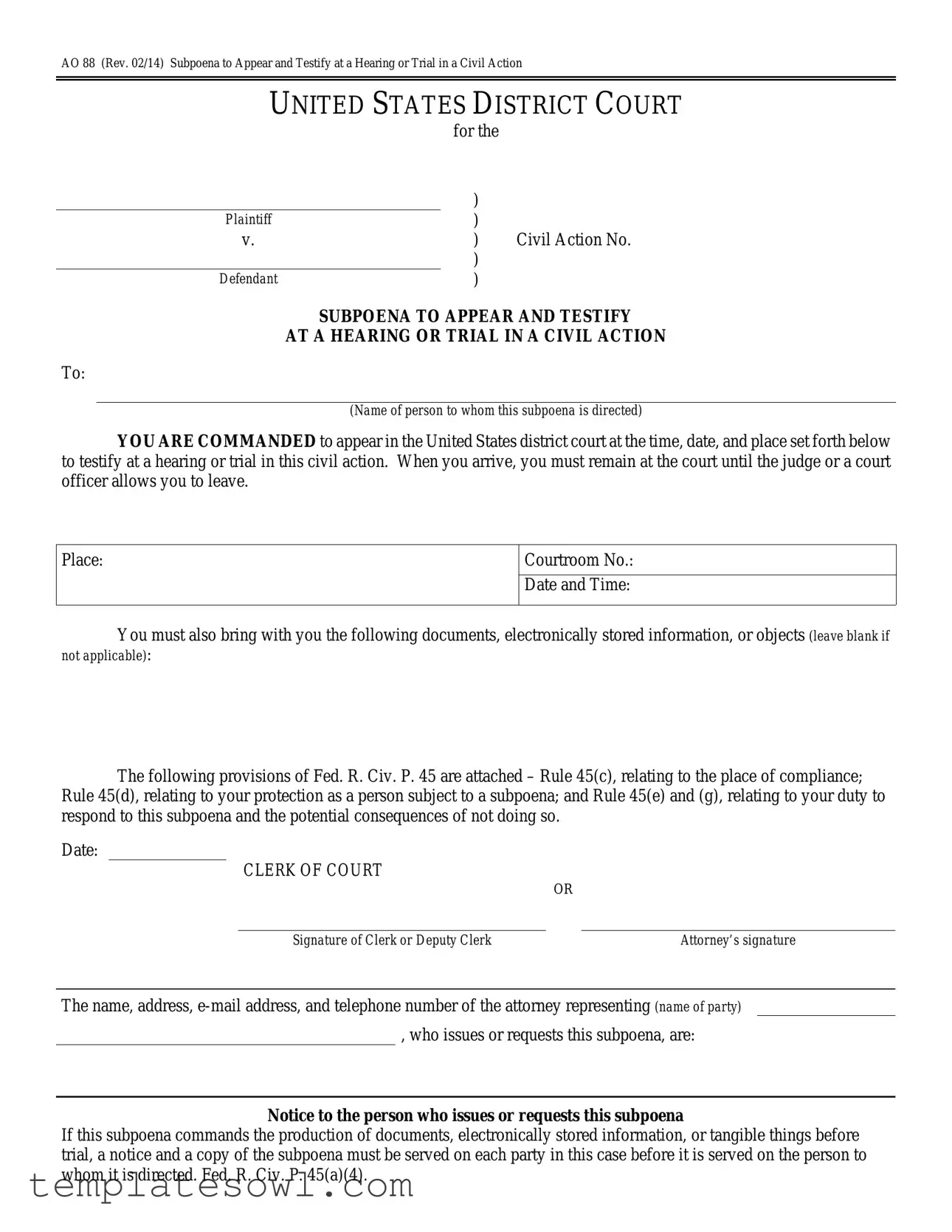 Fill Out Your Ao 88 Form