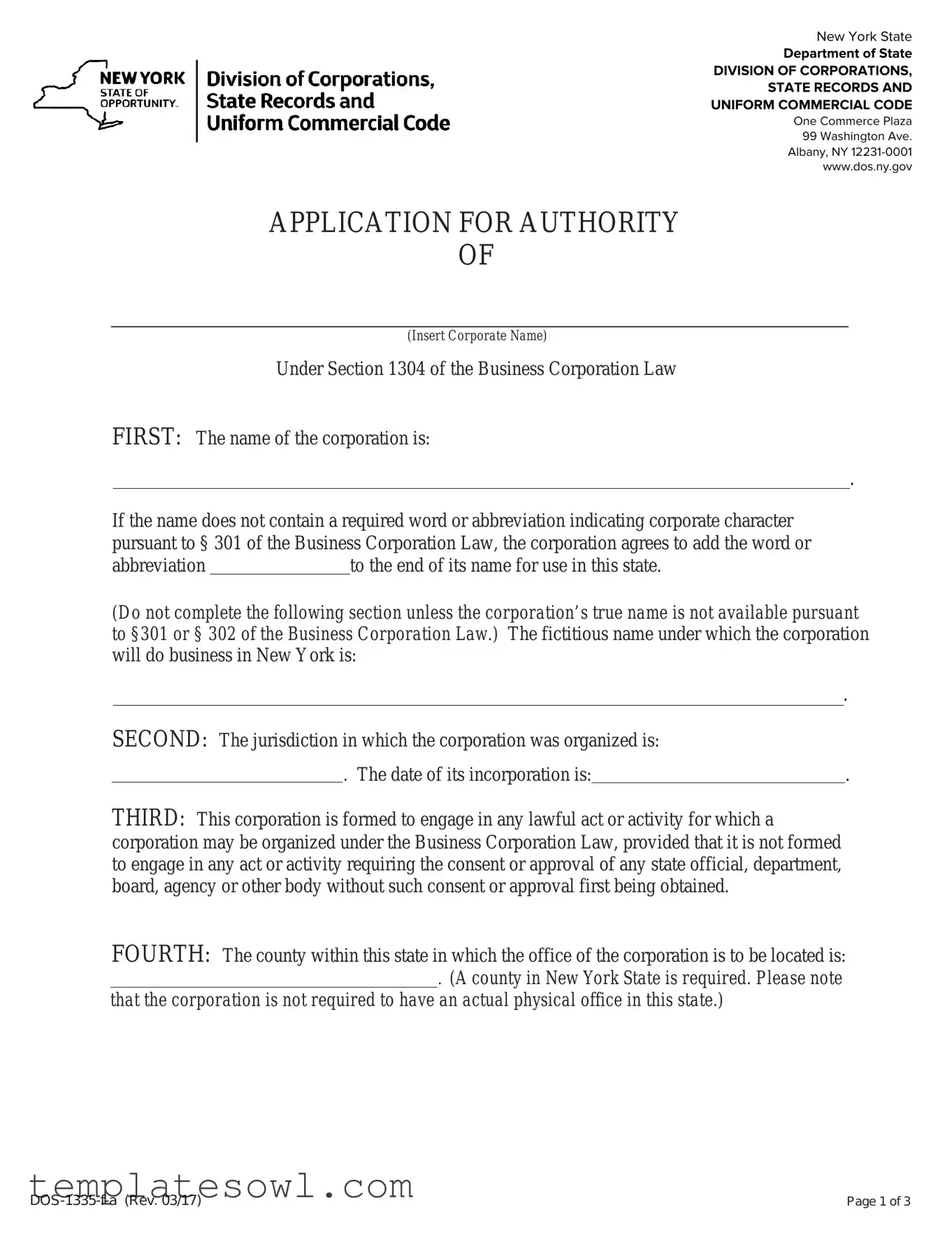 Fill Out Your Application Authority Form