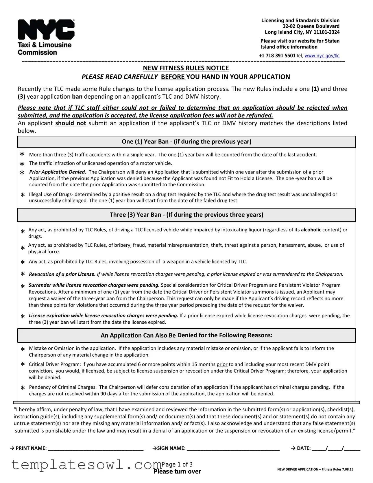 Fill Out Your Application For Tlc Form