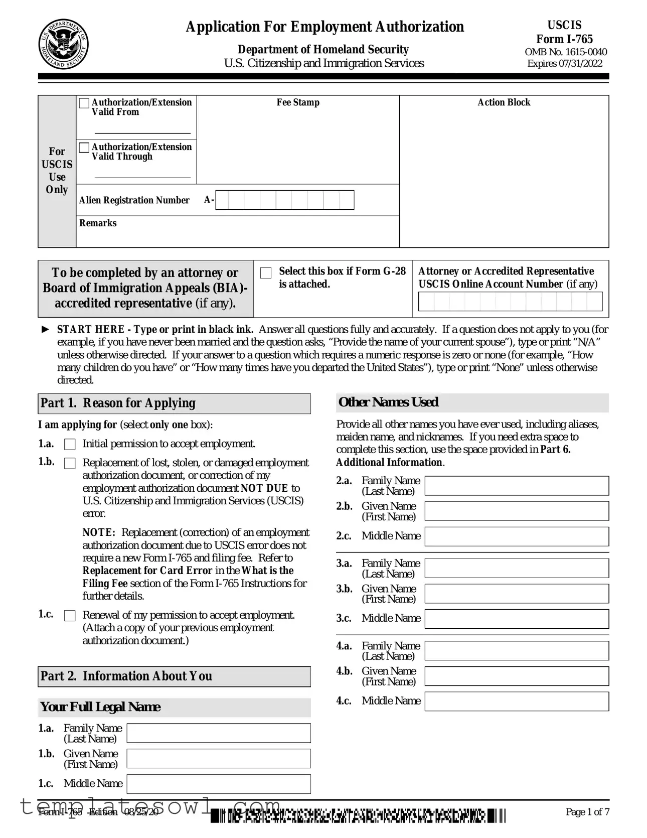Fill Out Your Application For Work Permit Form