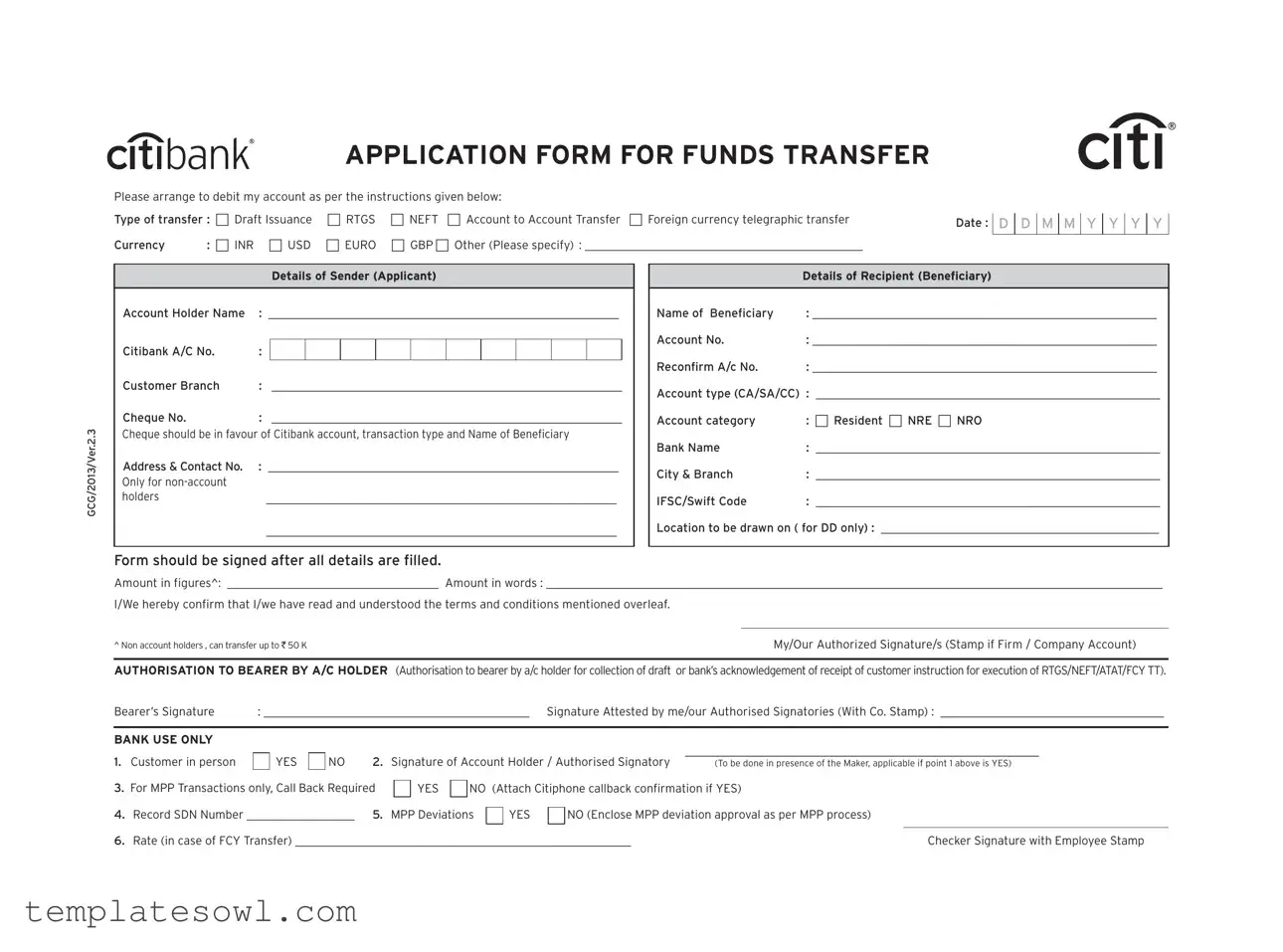 Fill Out Your Application Funds Transfer Form