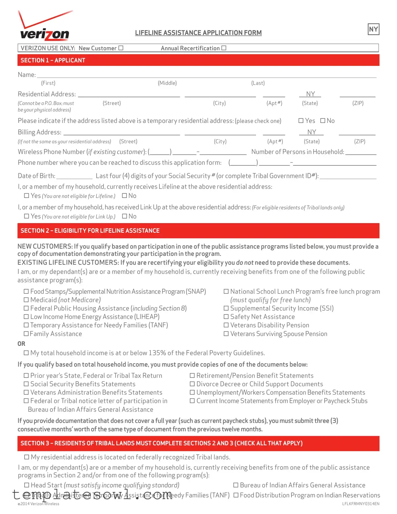 Fill Out Your Application Verizon Lifeline Form