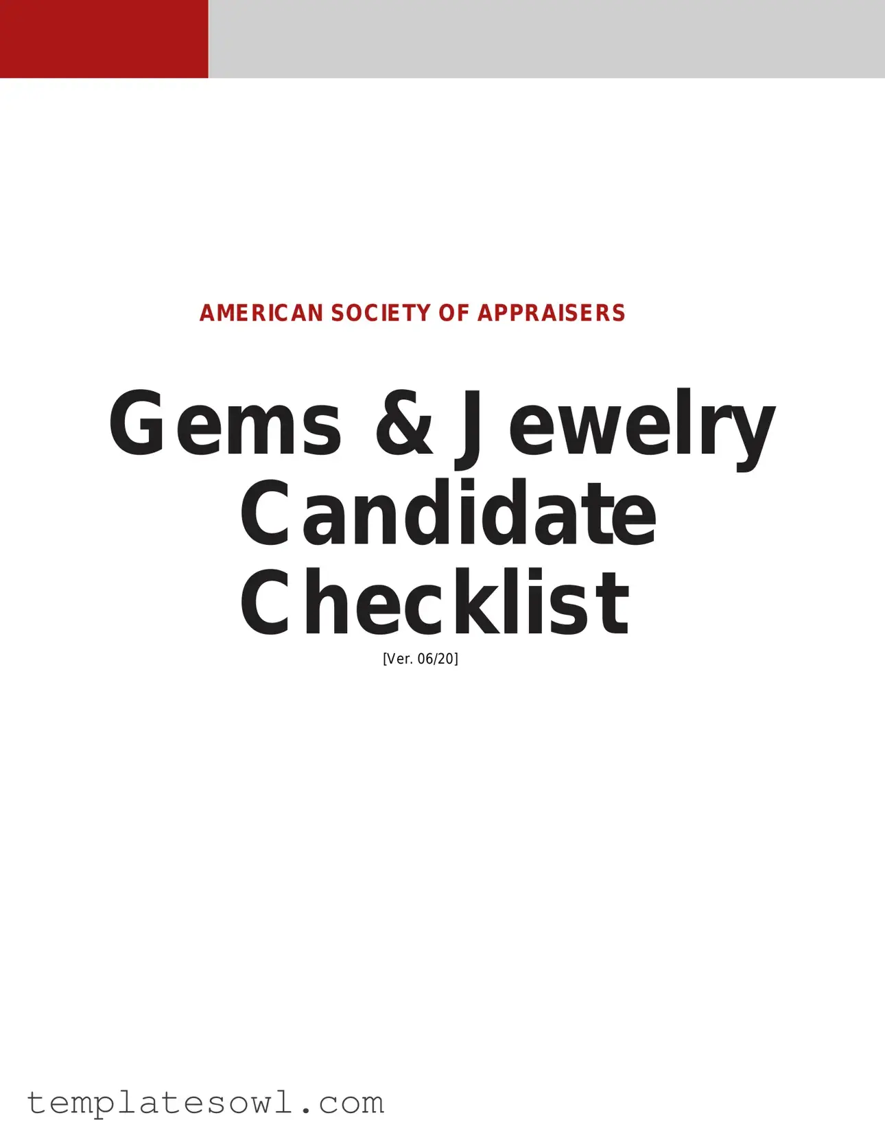 Fill Out Your Appraisal Document For Gemstones Form