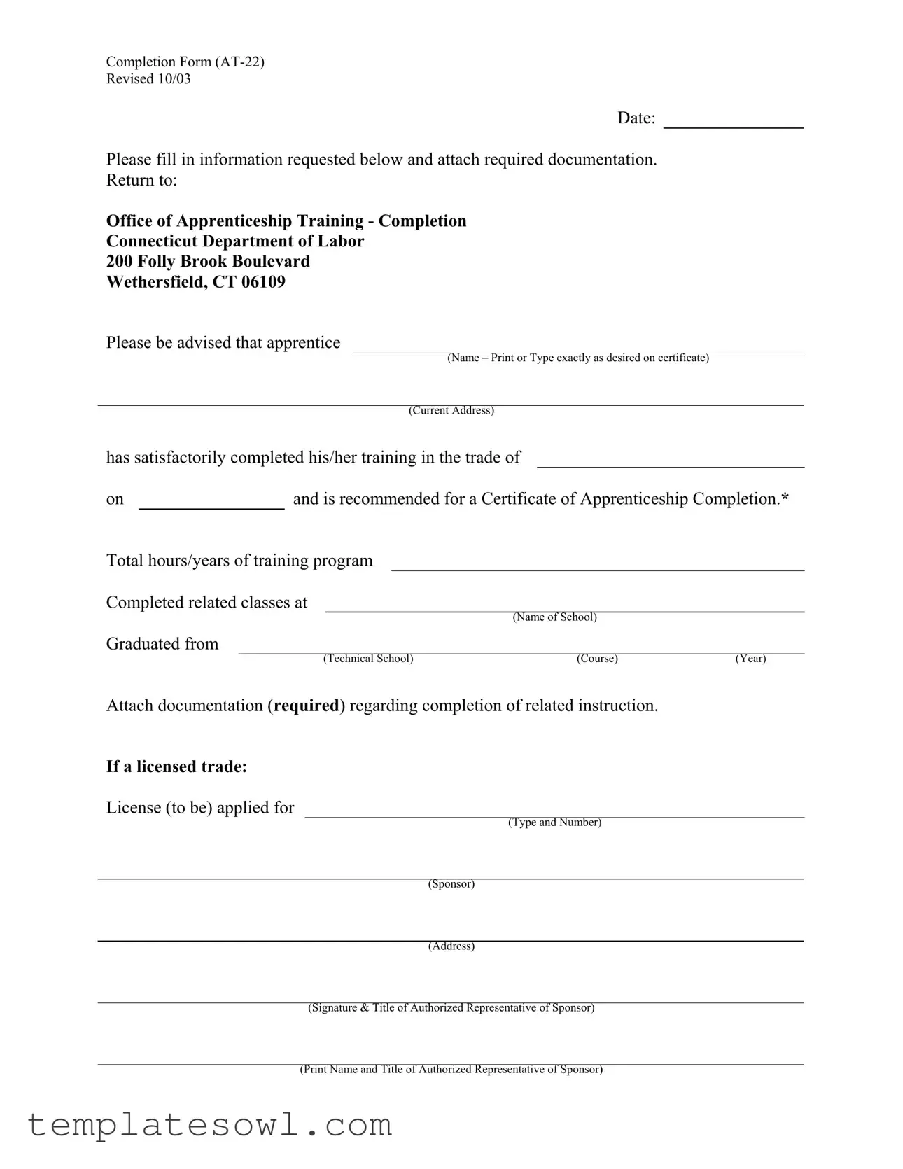 Fill Out Your Apprenticeship Form