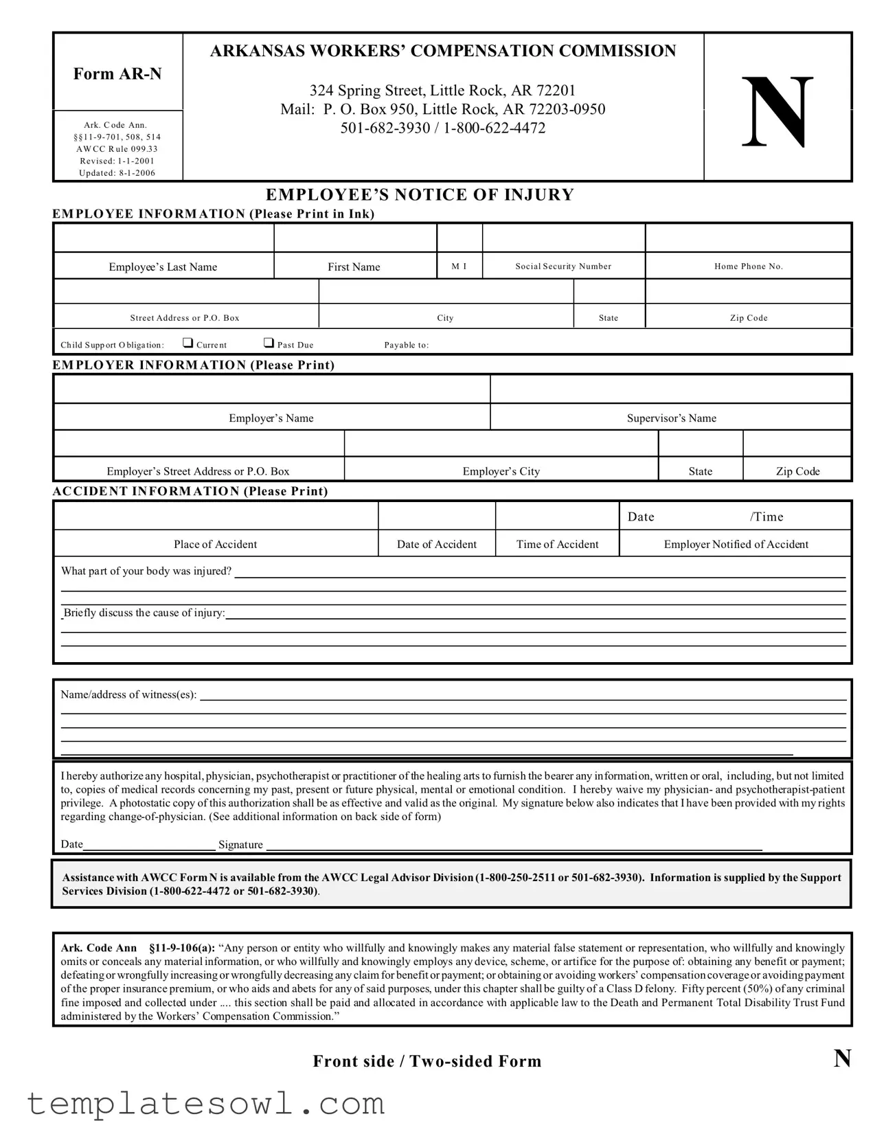 Fill Out Your Ar N Form