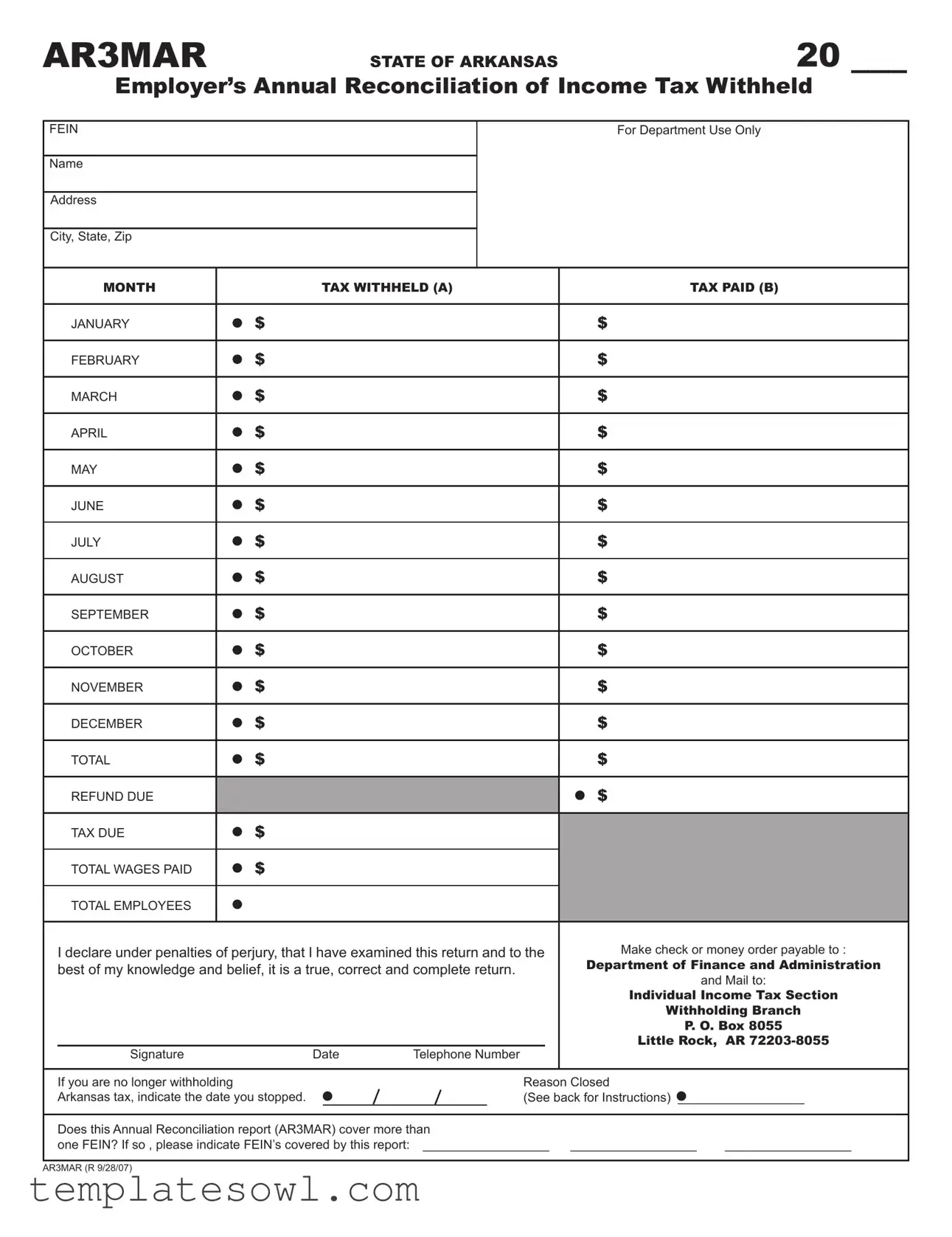 Fill Out Your Ar3Mar Form