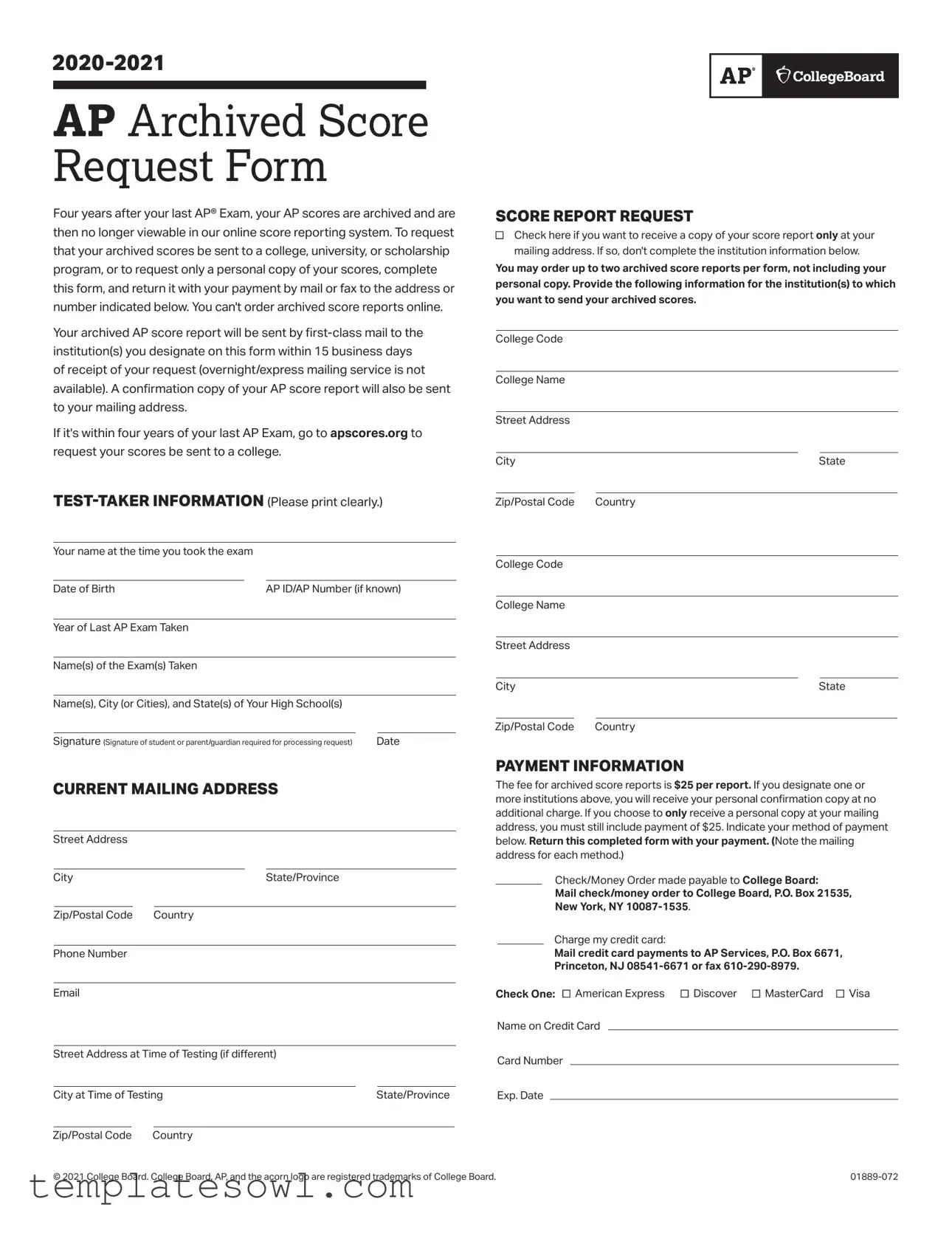Fill Out Your Archived Ap Request Form