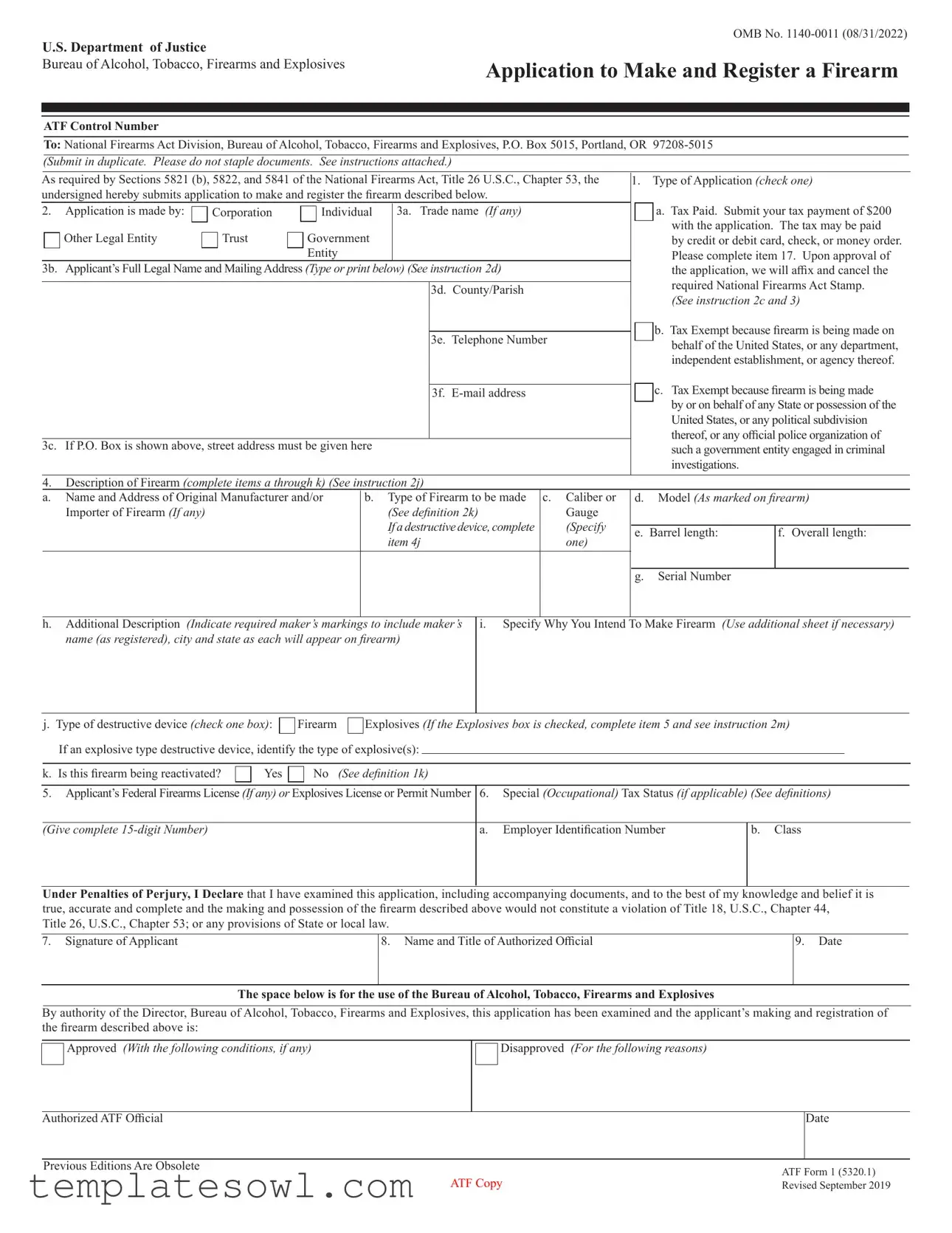 Fill Out Your Atf 1 Form
