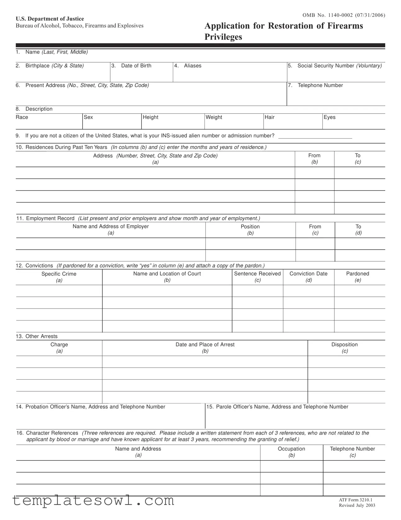 Fill Out Your Atf 3210 1 Form