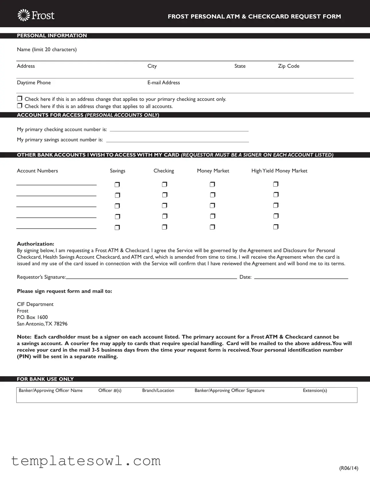 Fill Out Your Atm Request Form