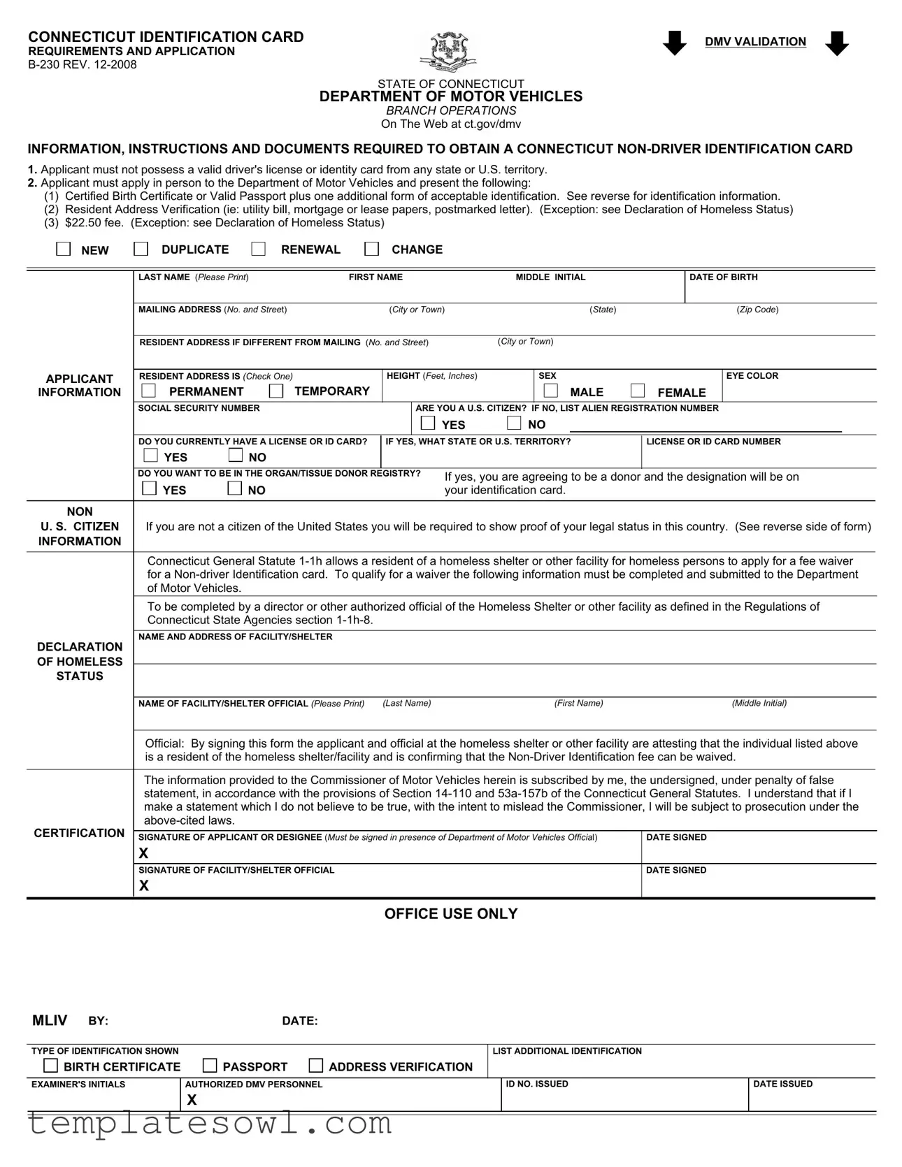 Fill Out Your B 230 Form