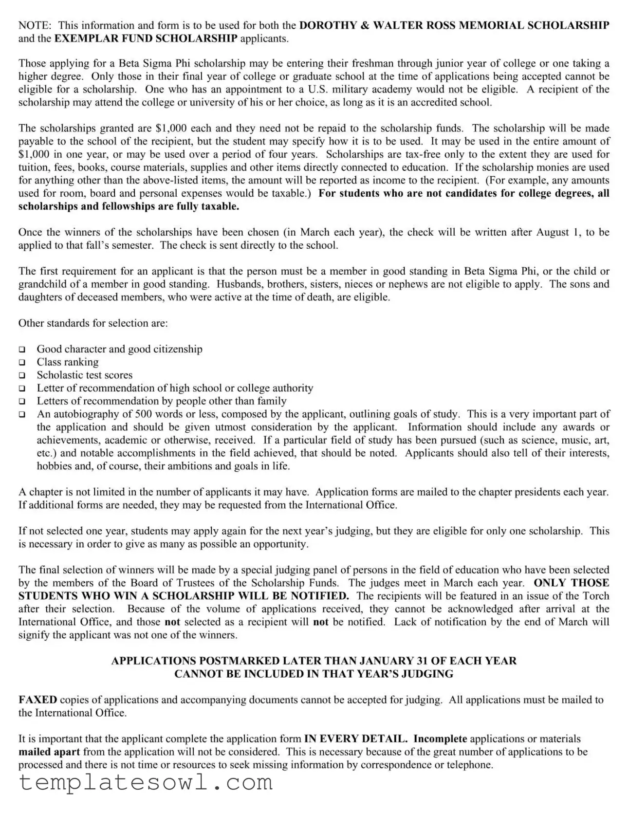 Fill Out Your Beta Sigma Phi International Scholarship Form