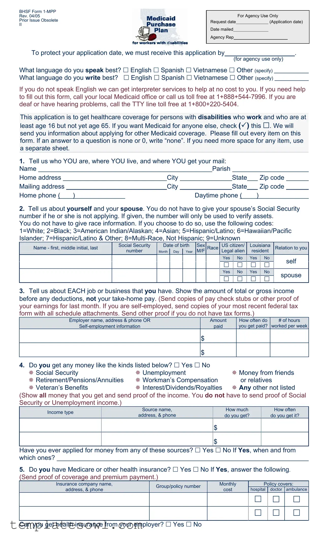Fill Out Your Bhsf 1 Mpp Form
