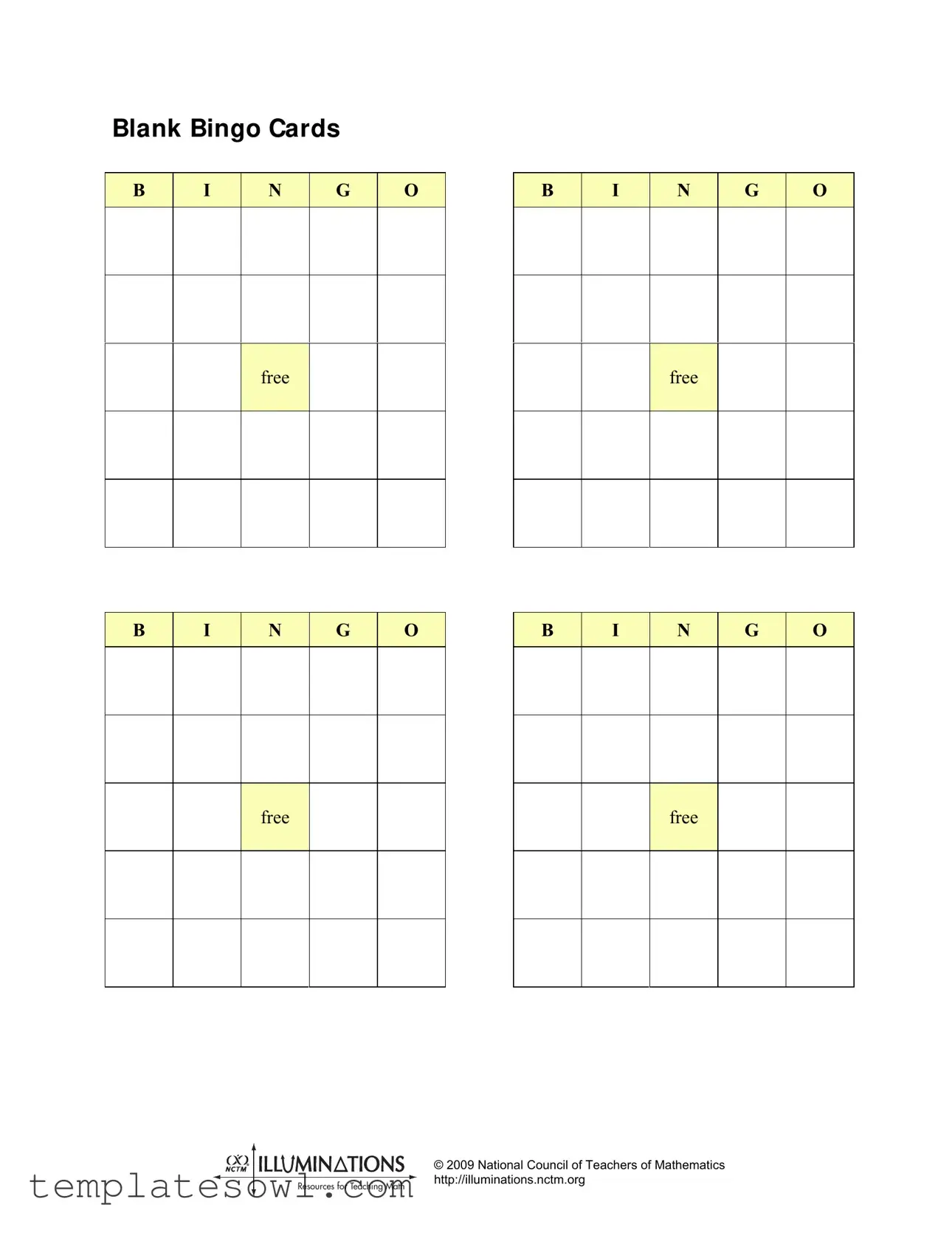 Fill Out Your Bingo Cards Form