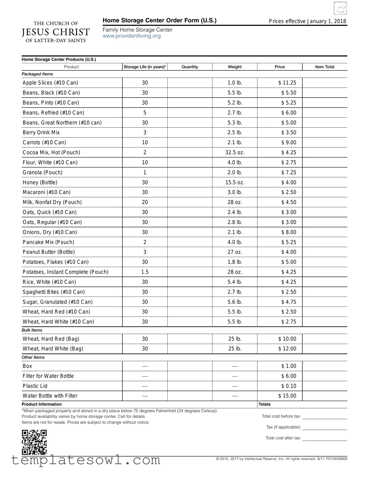 Fill Out Your Bishops Storehouse Order Form