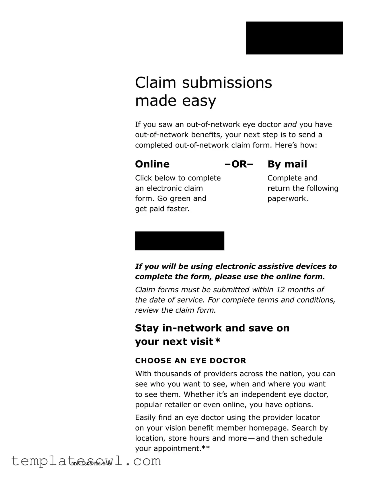 Fill Out Your Blue Vision Claim Form