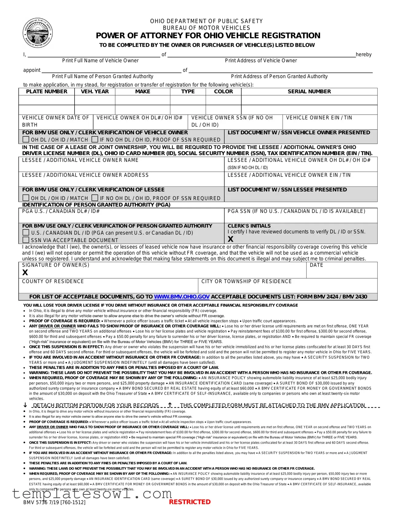 Fill Out Your Bmv 5736 Form