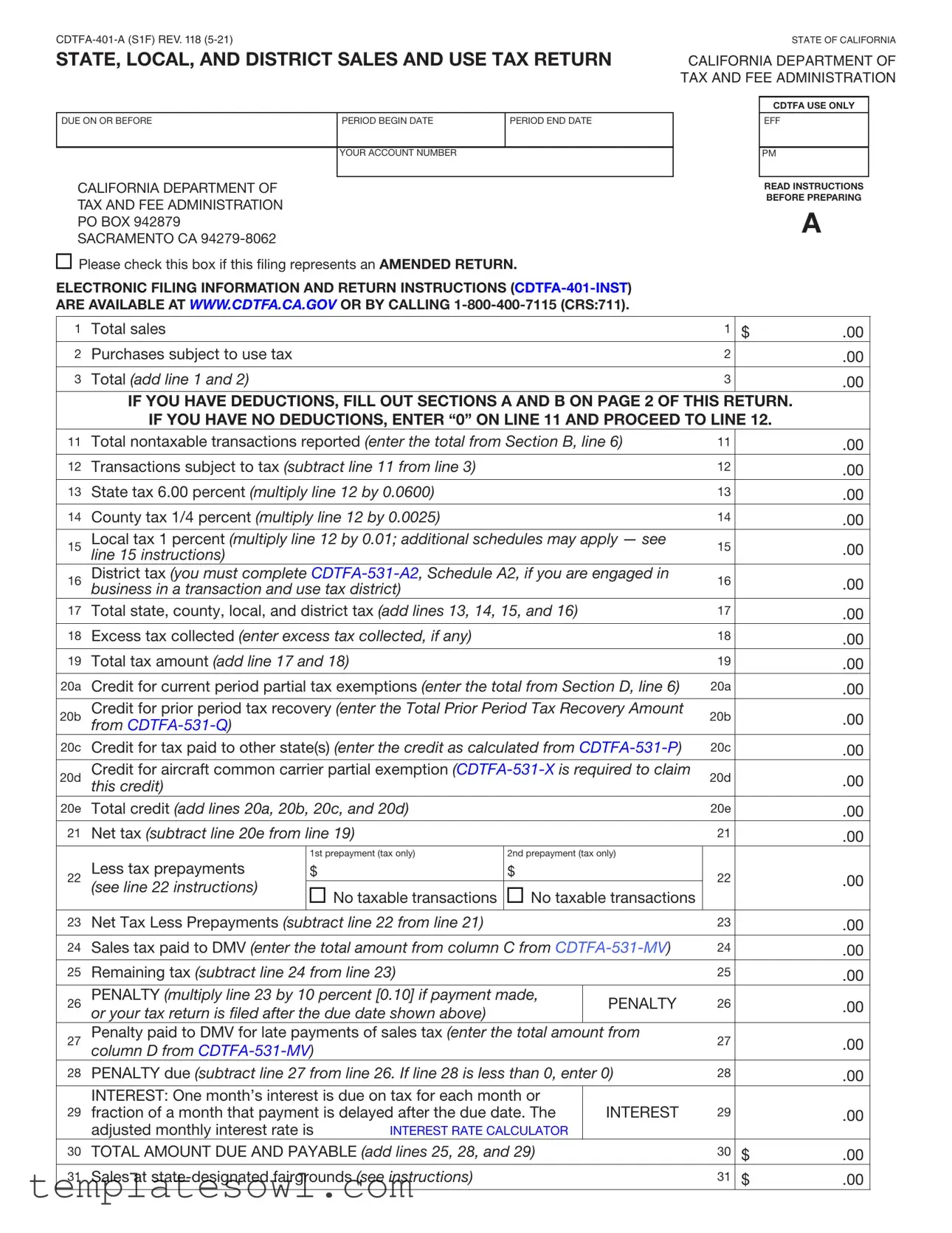 Fill Out Your Boe 401 A2 Form
