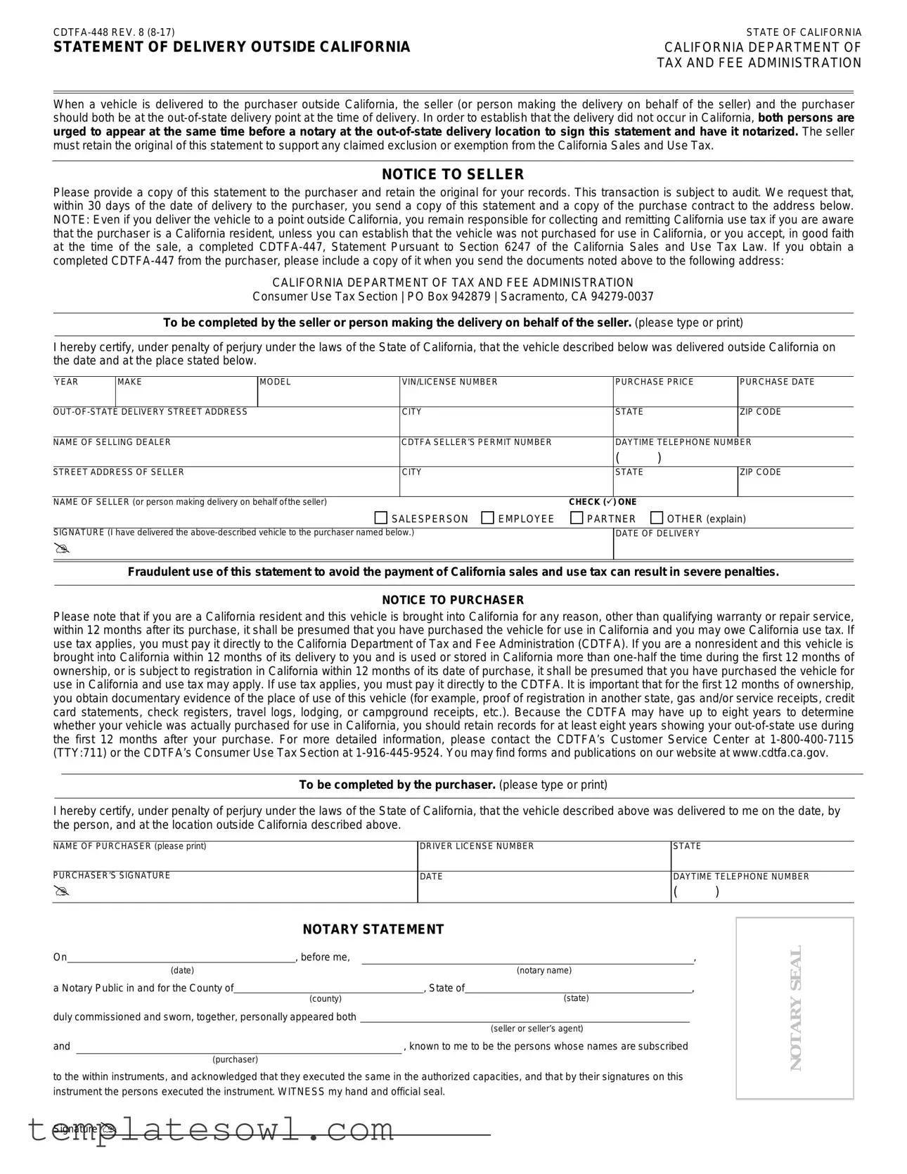 Fill Out Your Boe 448 Form