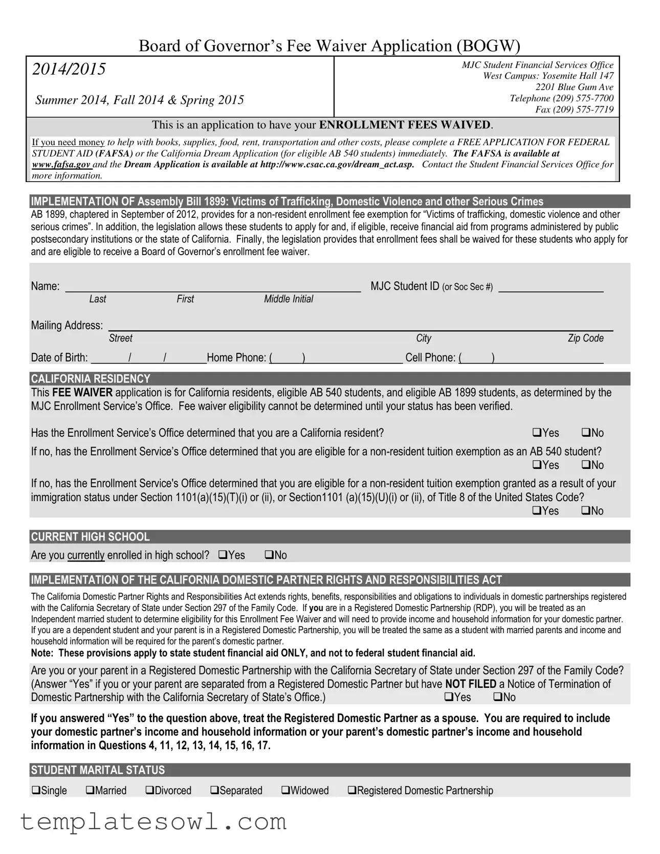Fill Out Your Bogf Application Form