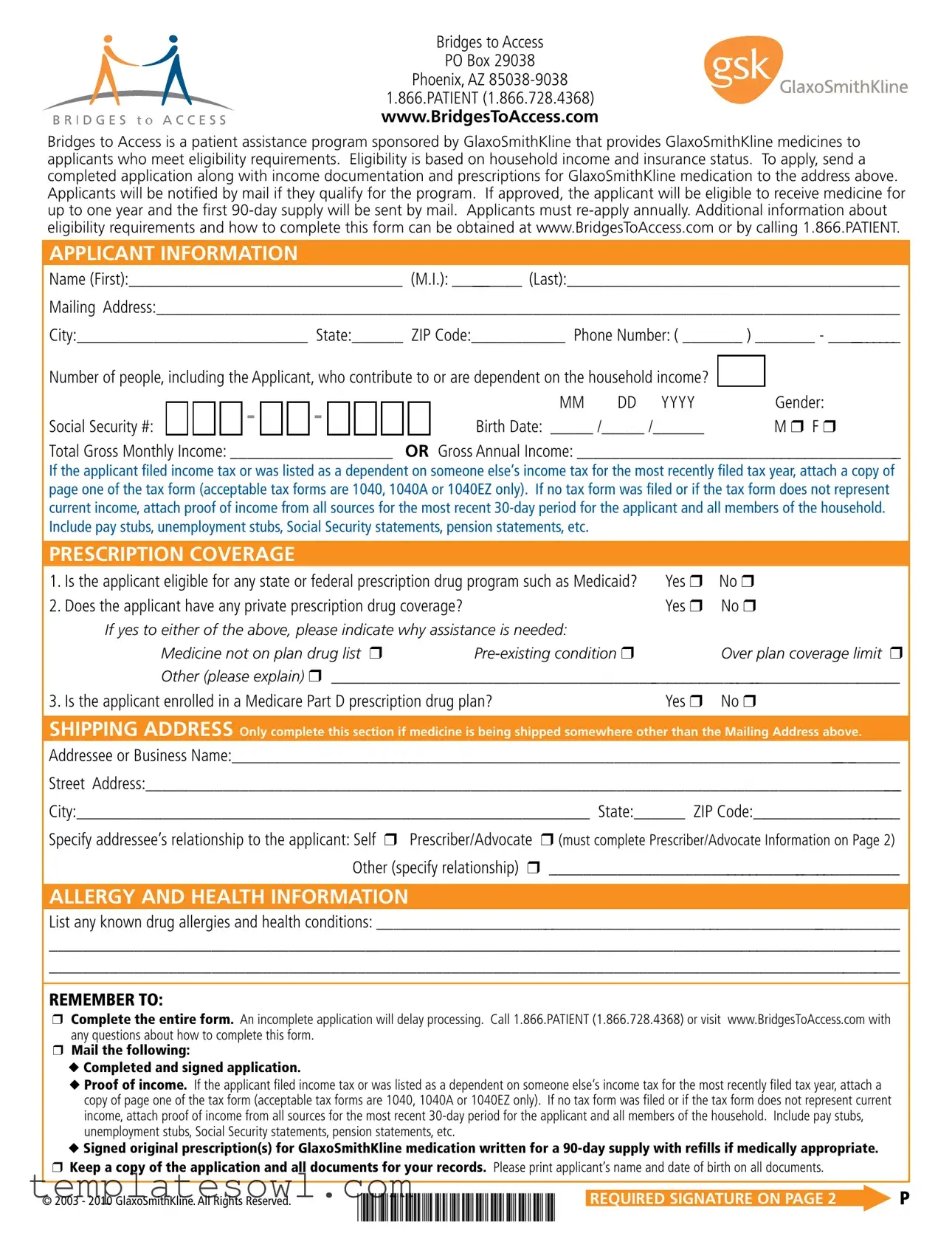 Fill Out Your Bridges Access Application Form