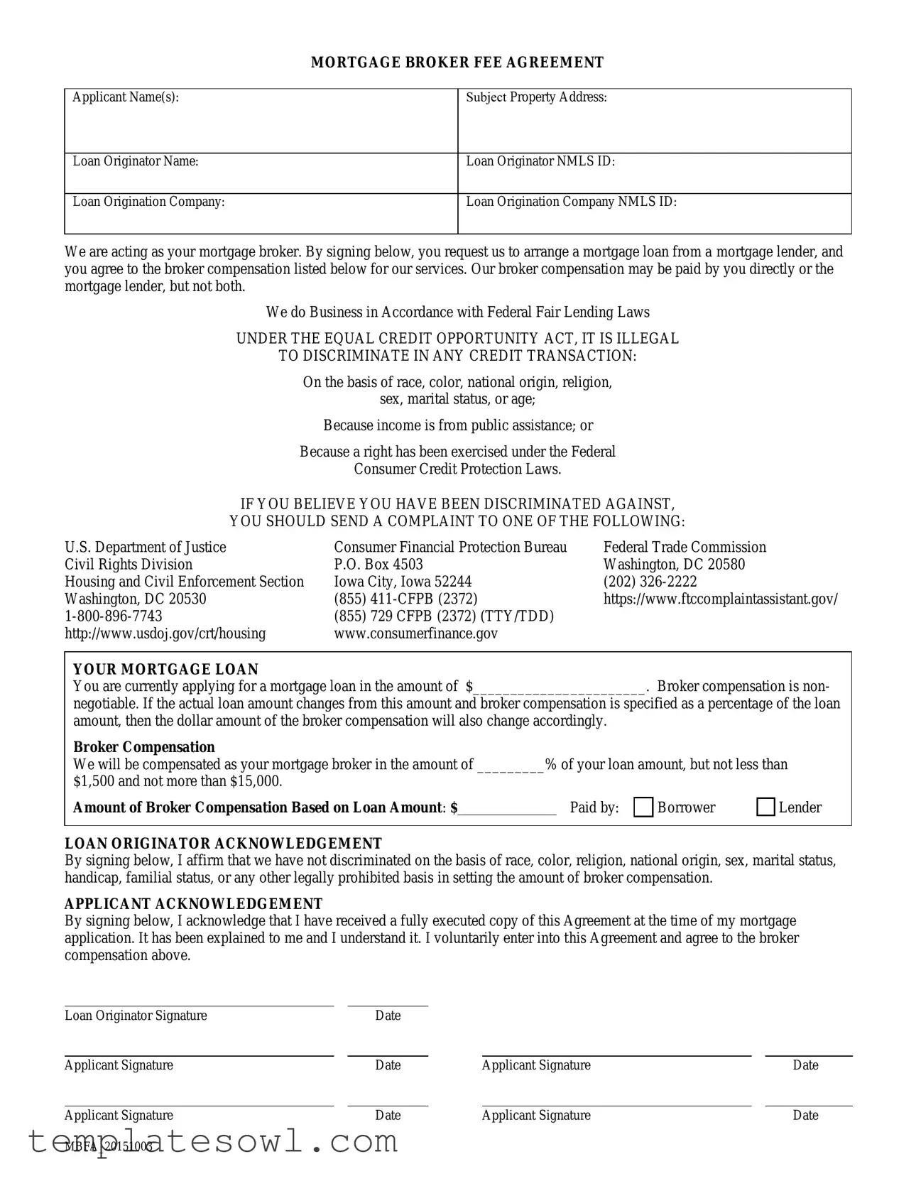 Fill Out Your Broker Fee Agreement Form