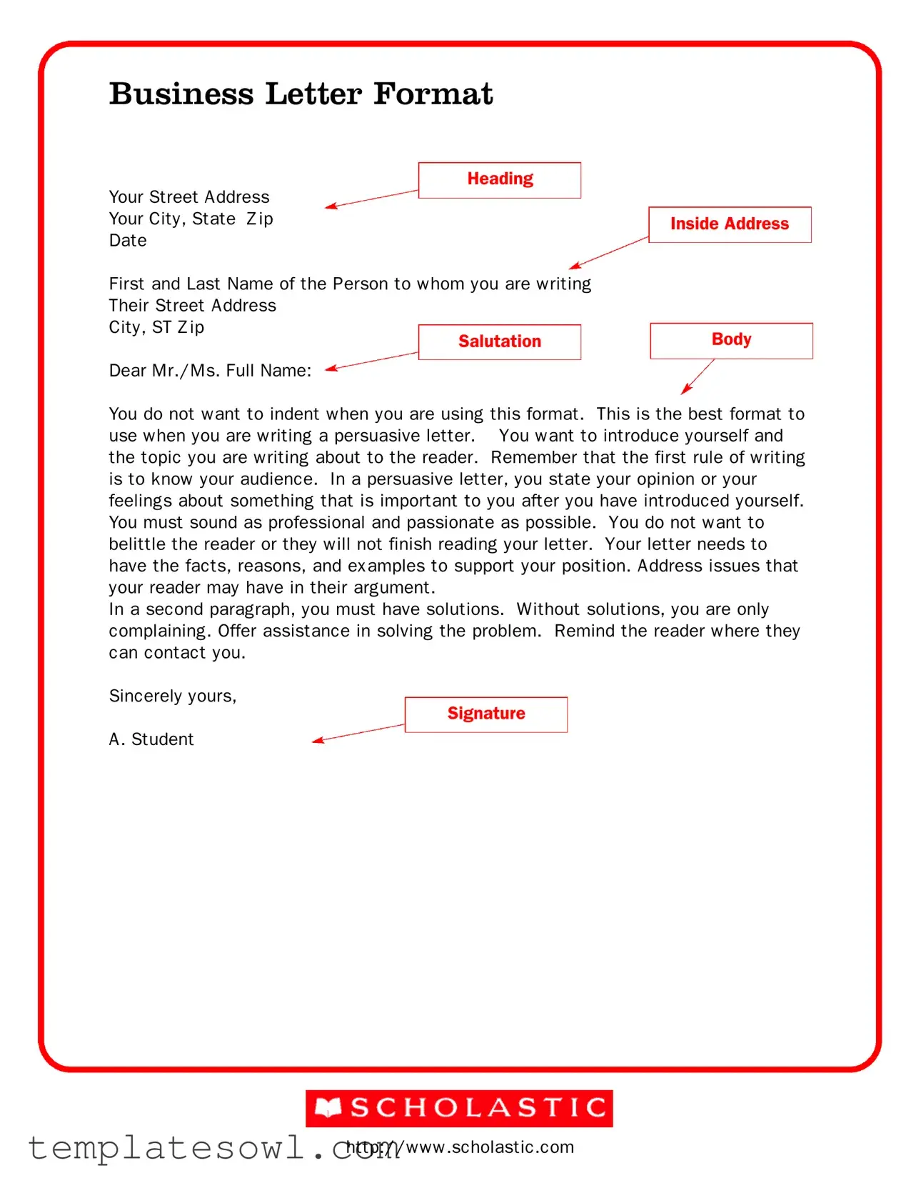 Fill Out Your Business Letter Format Form