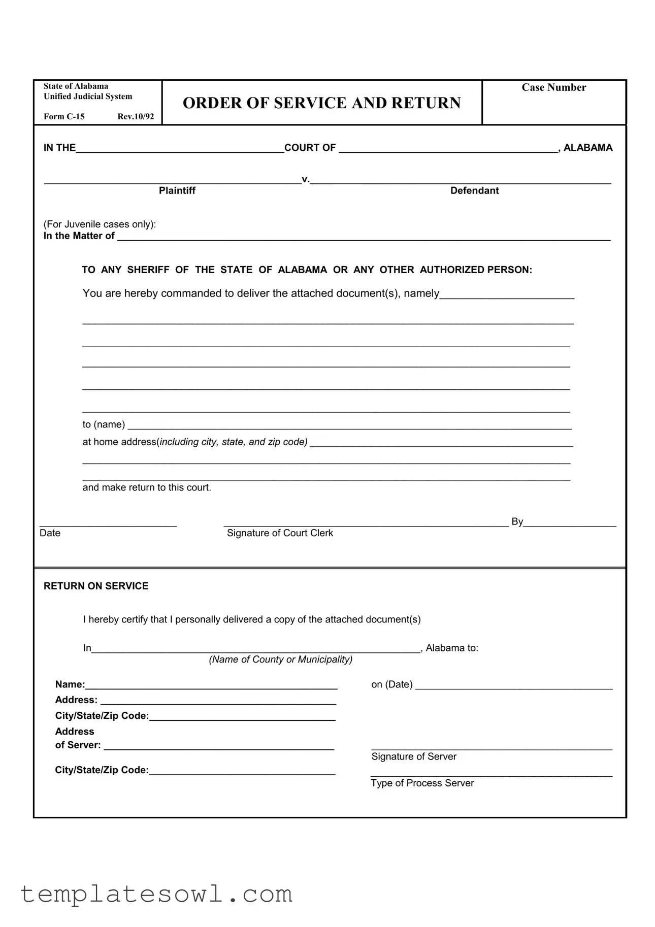 Fill Out Your C 15 Alabama Form
