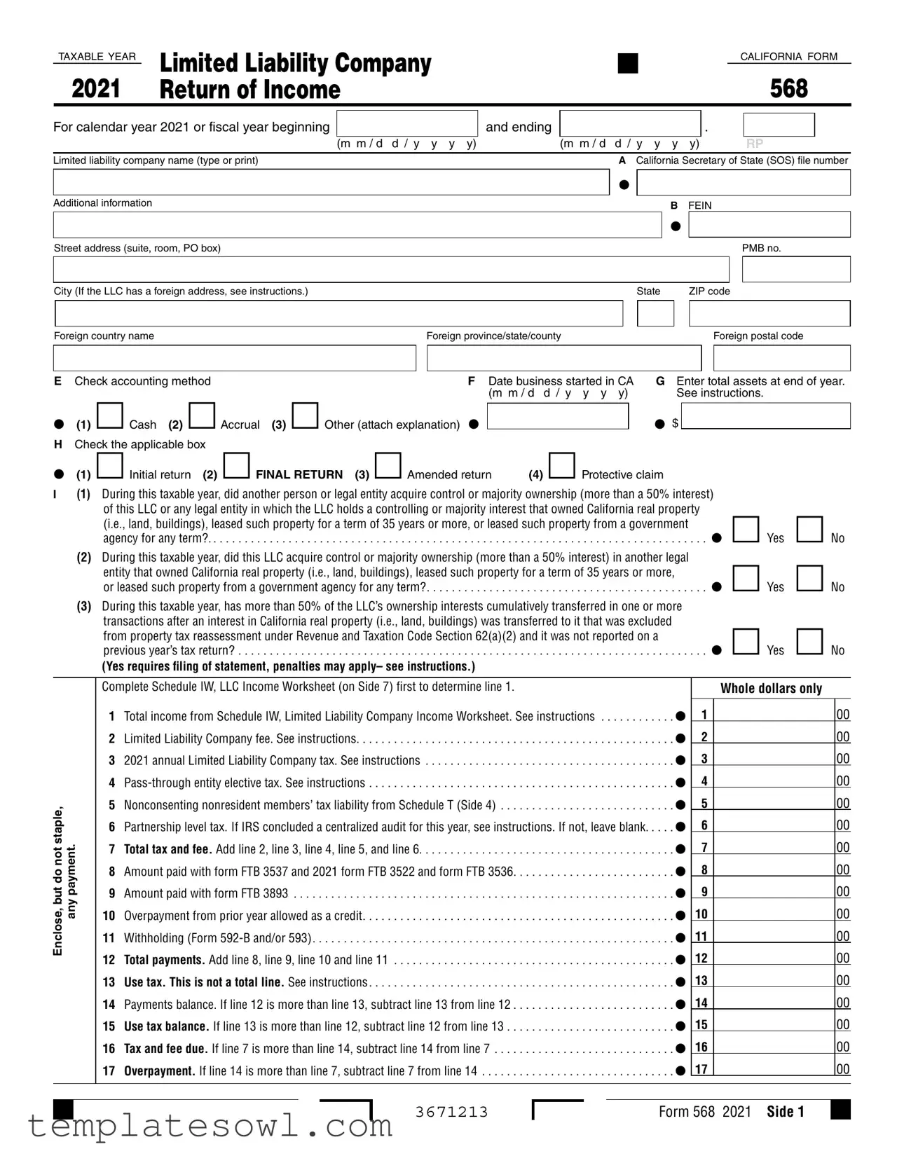 Fill Out Your Ca 568 Form