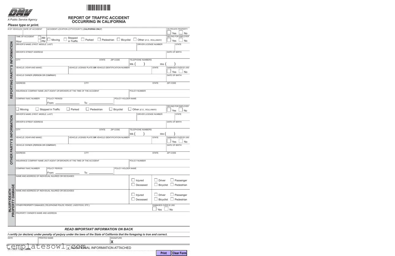Fill Out Your Ca Dmv Sr1 Form