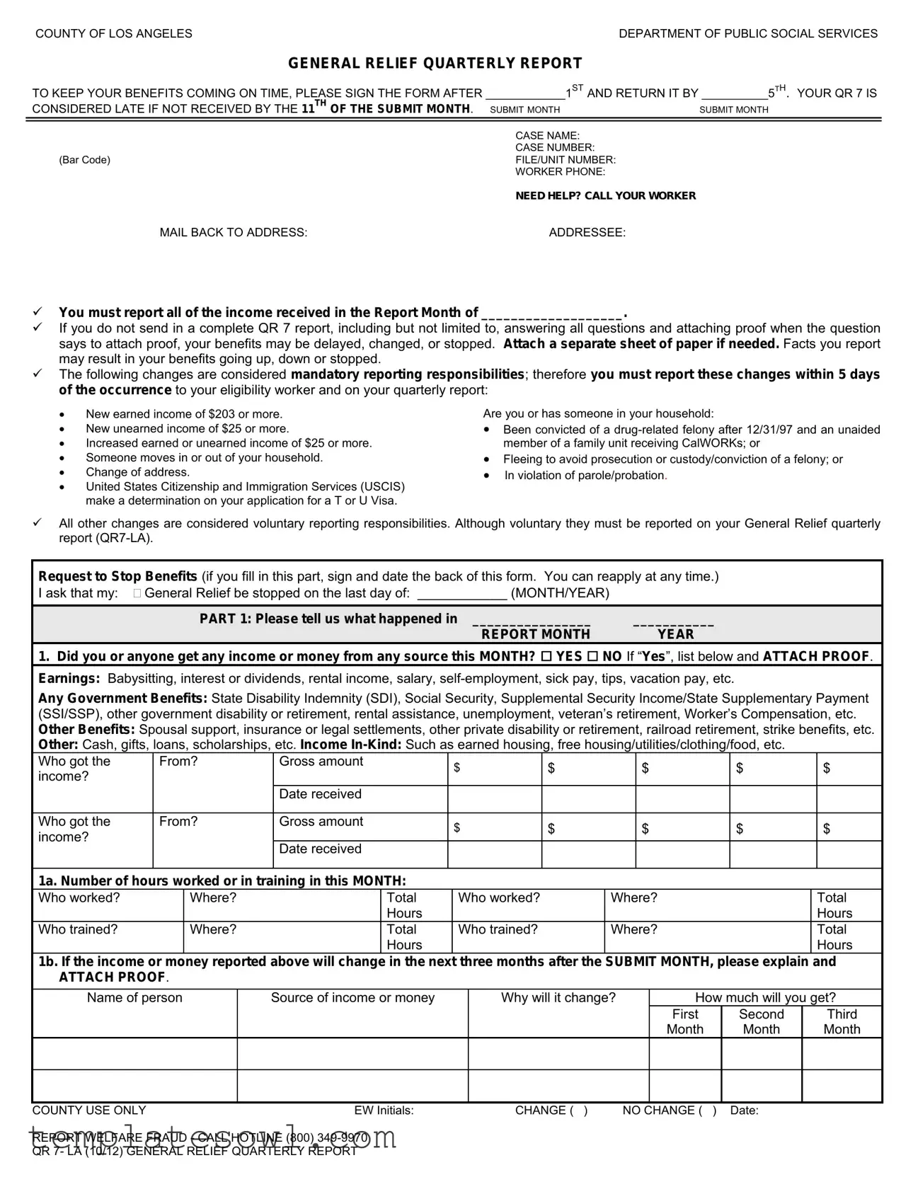 Fill Out Your Ca Qr7 Form